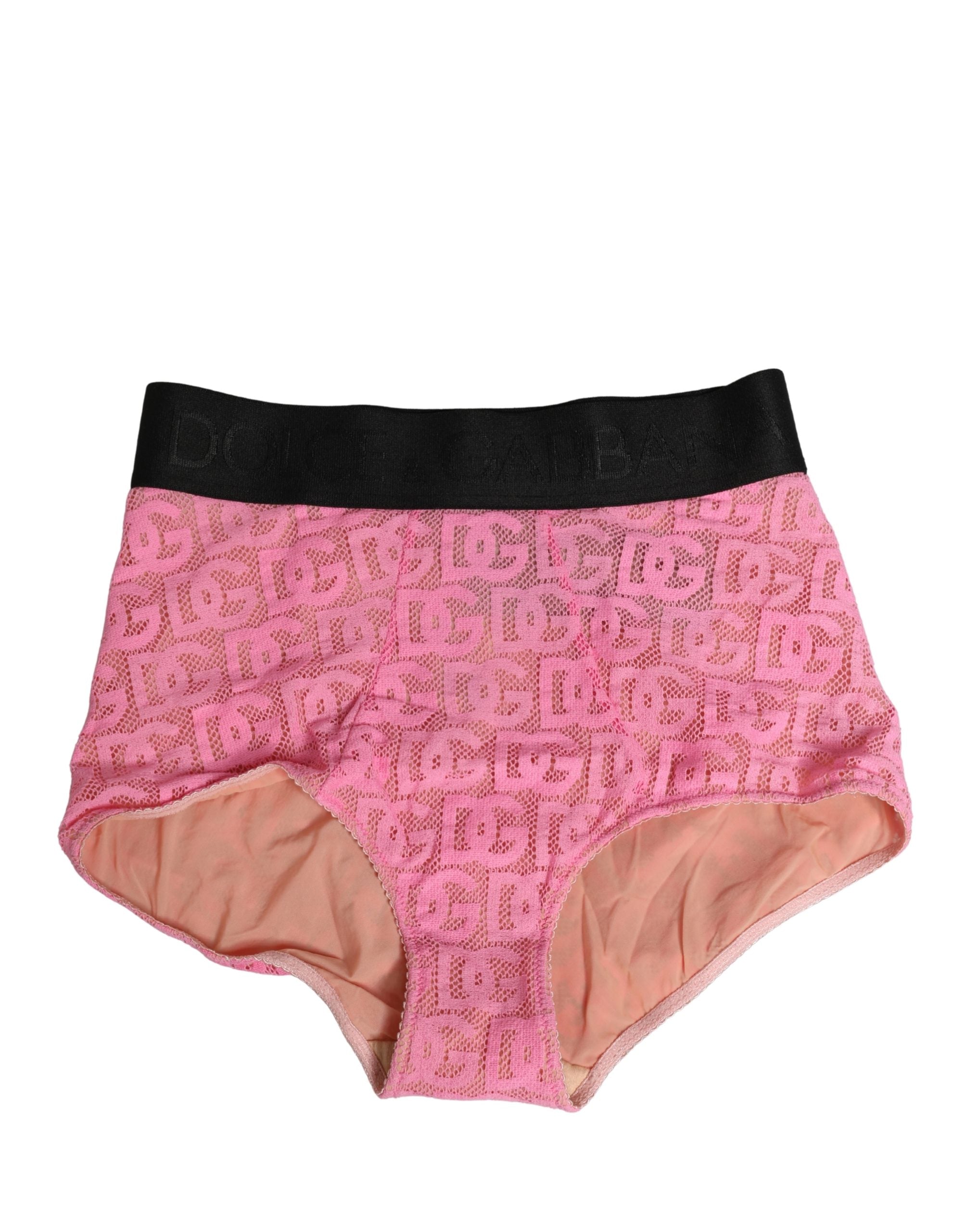 Dolce & Gabbana Pink Cotton DG Logo High Waist Girdle Underwear Dolce & Gabbana