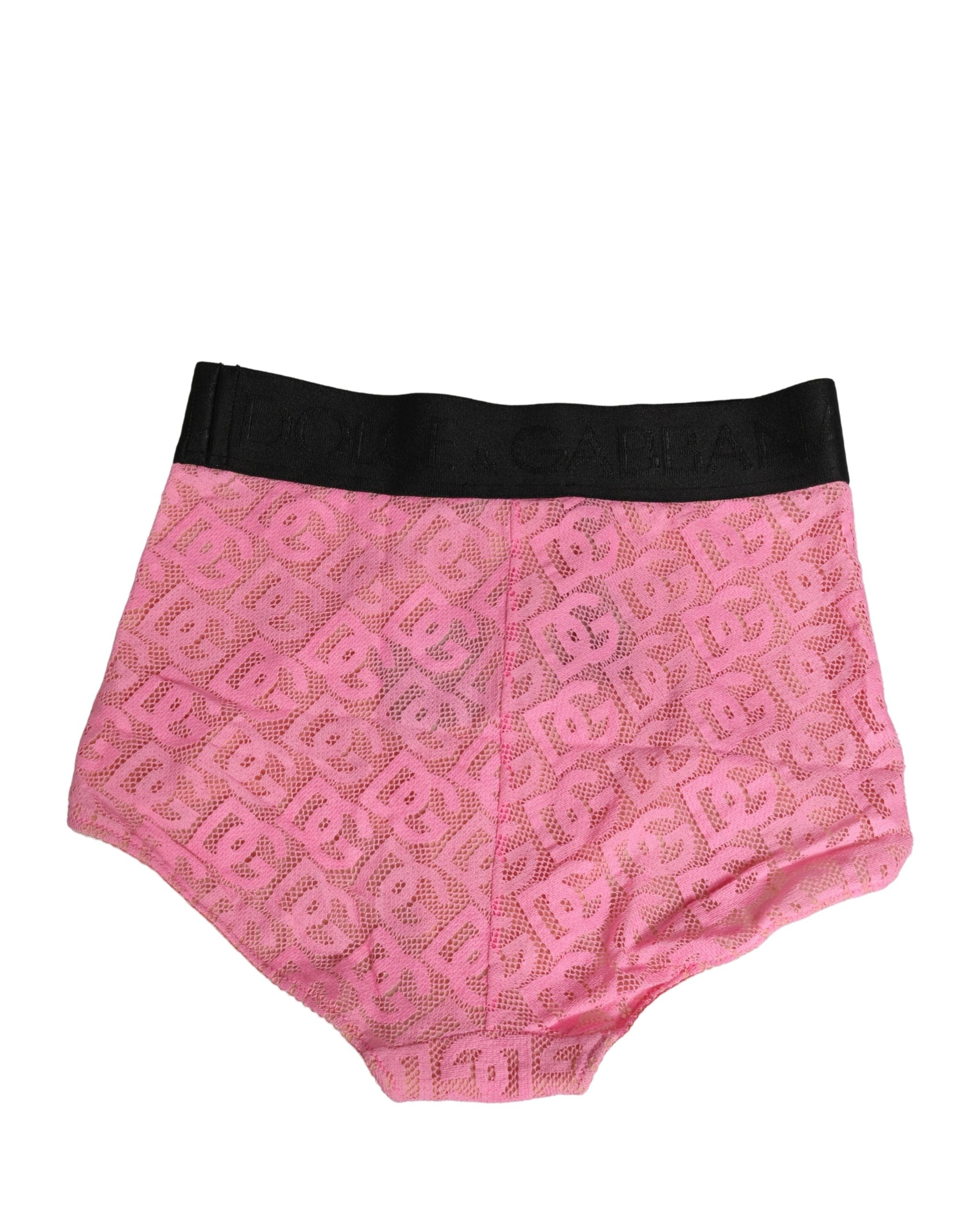 Dolce & Gabbana Pink Cotton DG Logo High Waist Girdle Underwear Dolce & Gabbana