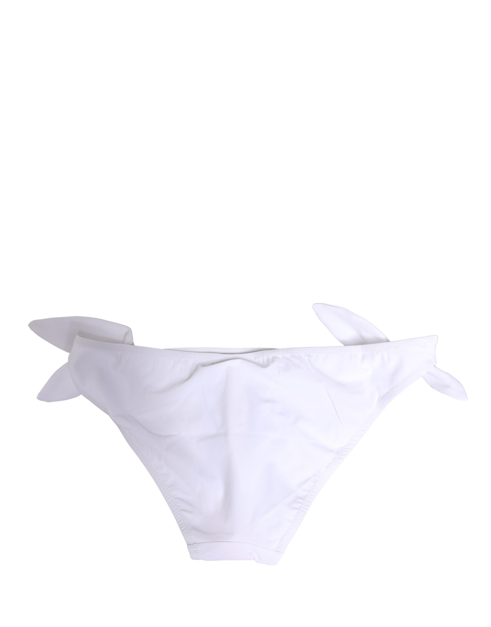 Dolce & Gabbana White Nylon DG Logo Plaque Bikini Bottom Swimwear Dolce & Gabbana