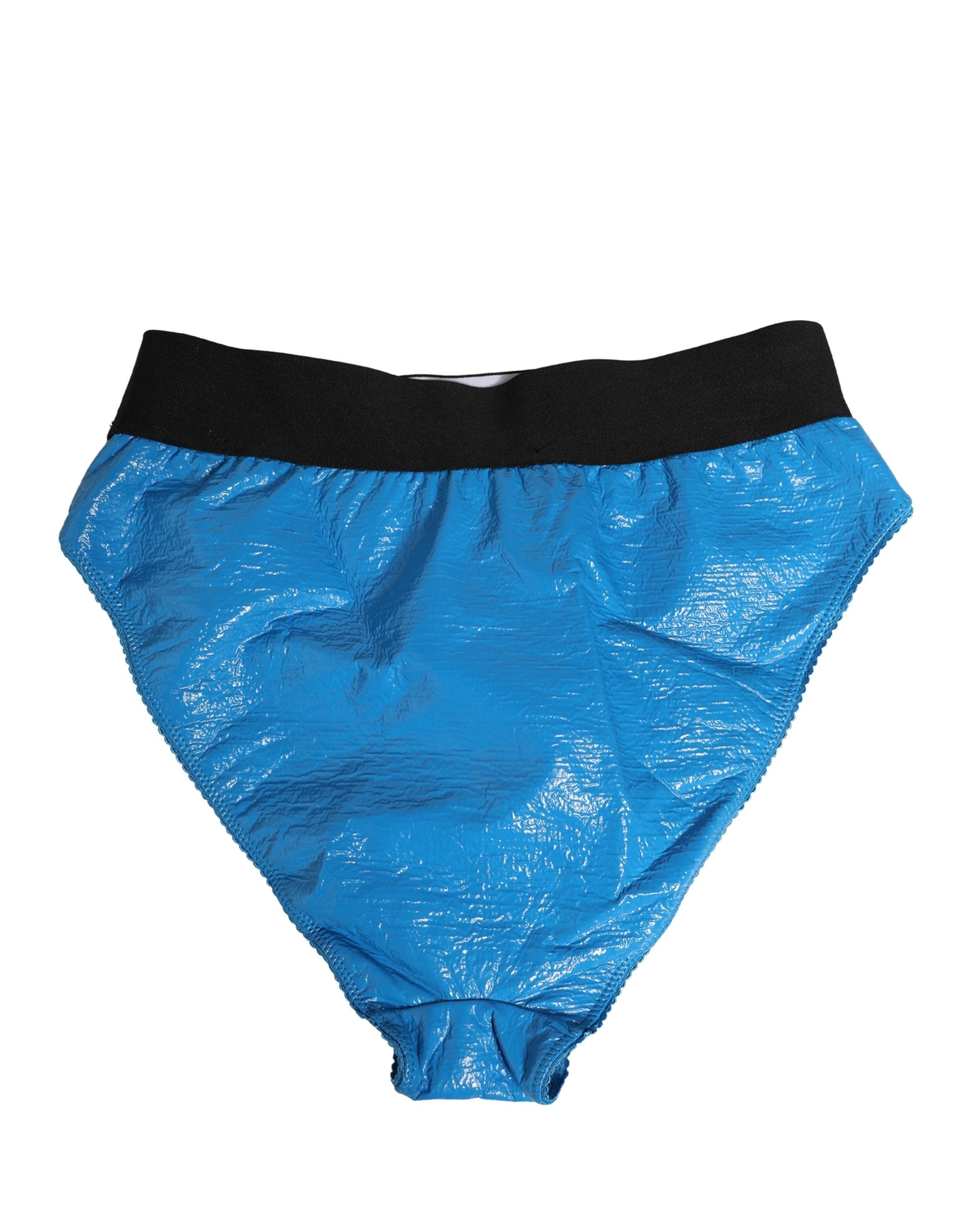 Dolce & Gabbana Blue Logo Waistband High Waist Brief Underwear Dolce & Gabbana