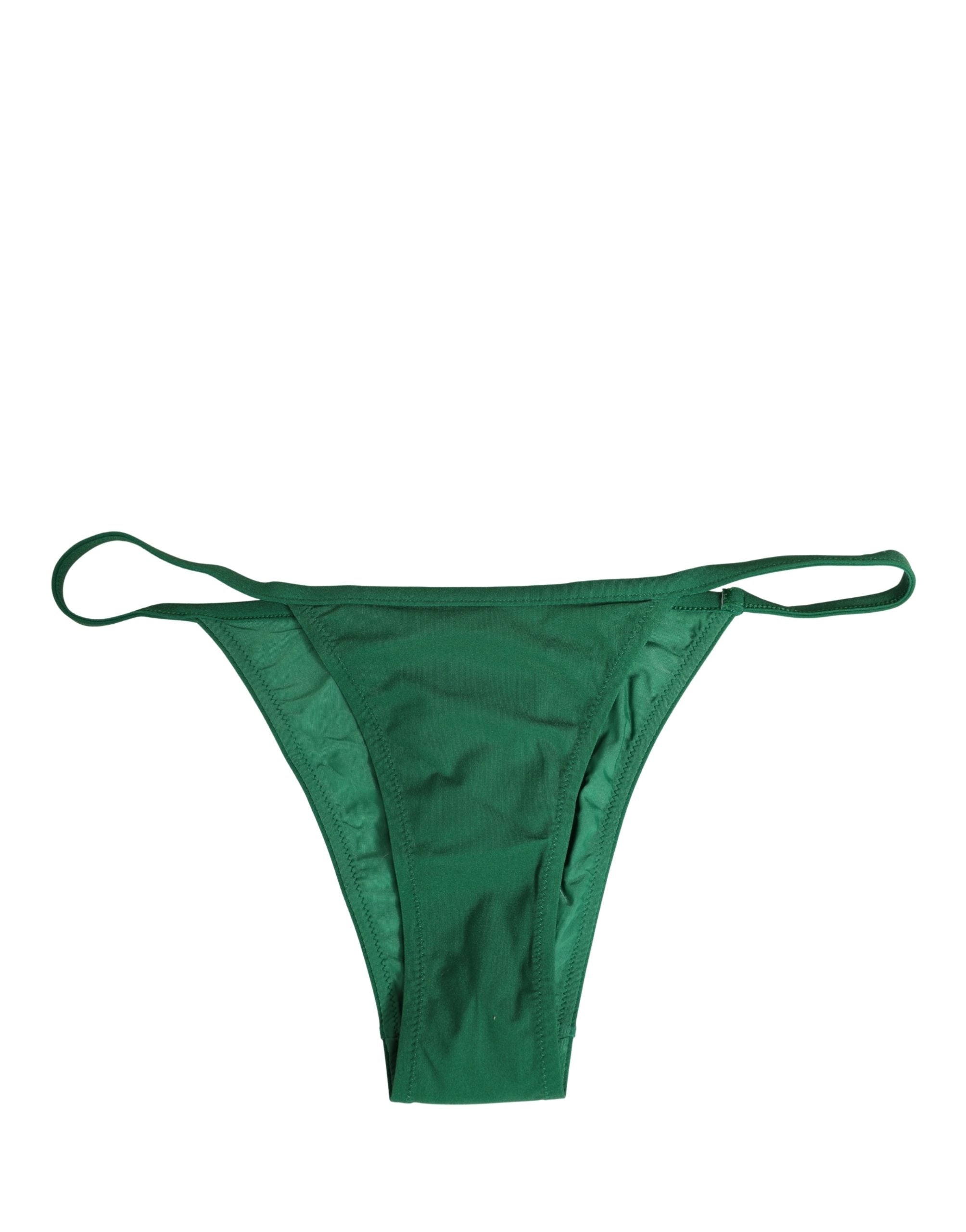 Dolce & Gabbana Green Nylon Bottom Beachwear Bikini Swimwear Dolce & Gabbana