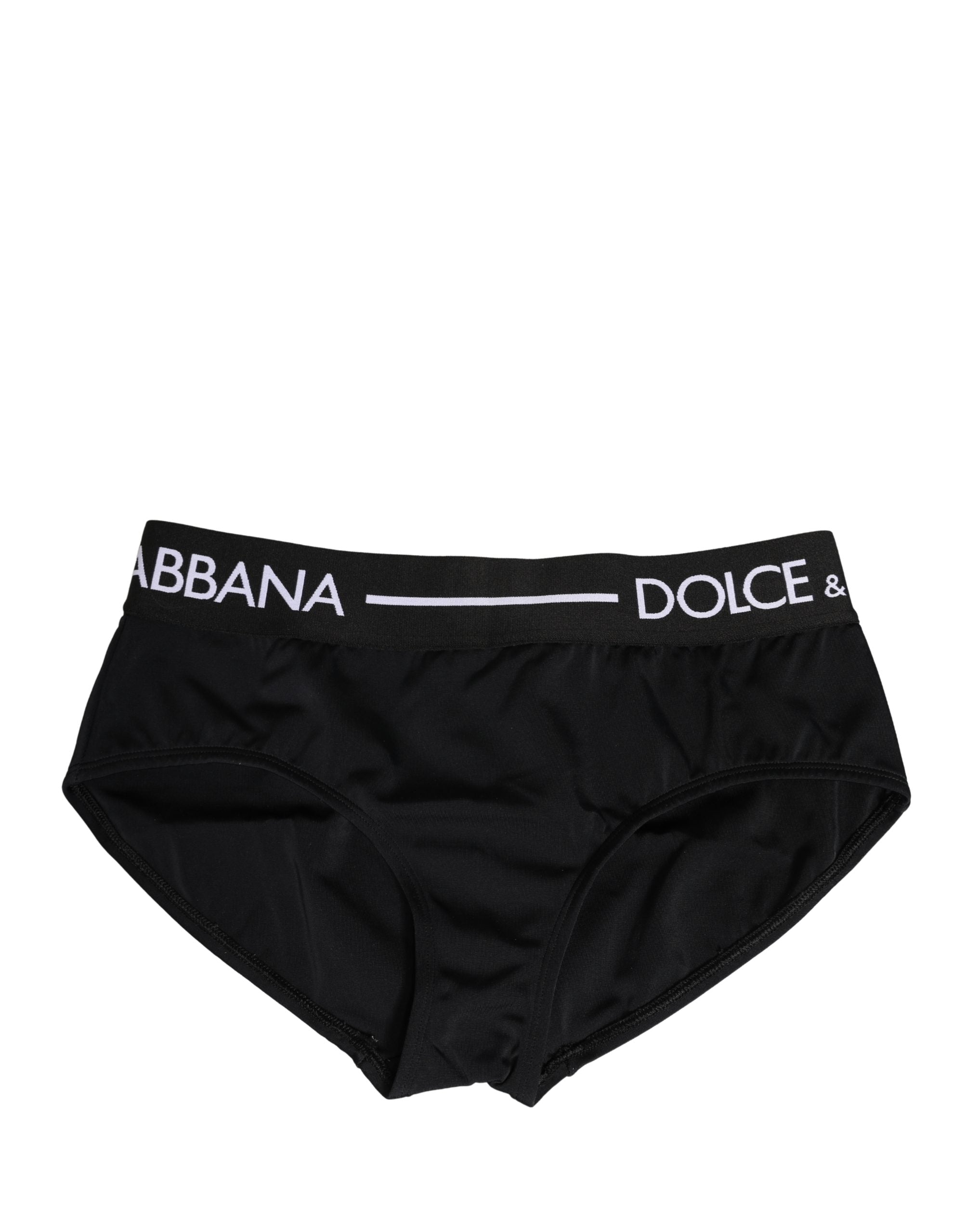 Dolce & Gabbana Black Nylon Stretch Coulotte Panty Underwear Dolce & Gabbana