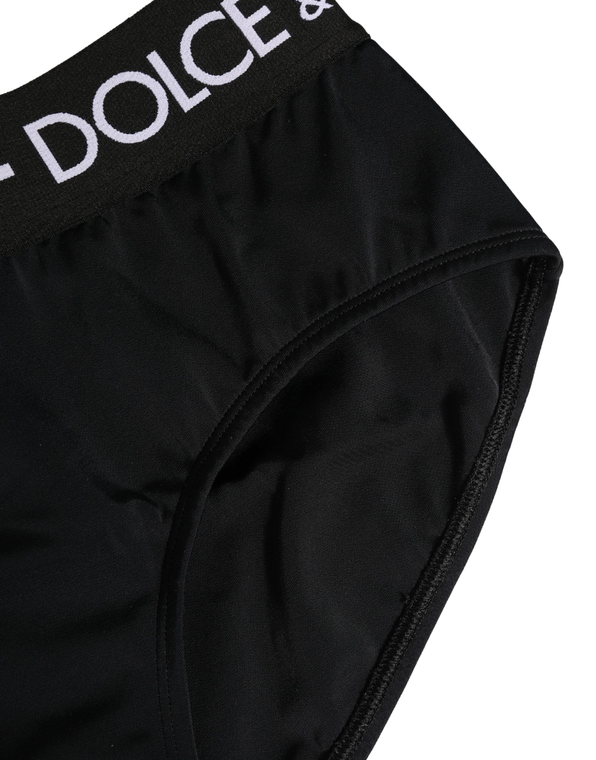 Dolce & Gabbana Black Nylon Stretch Coulotte Panty Underwear Dolce & Gabbana