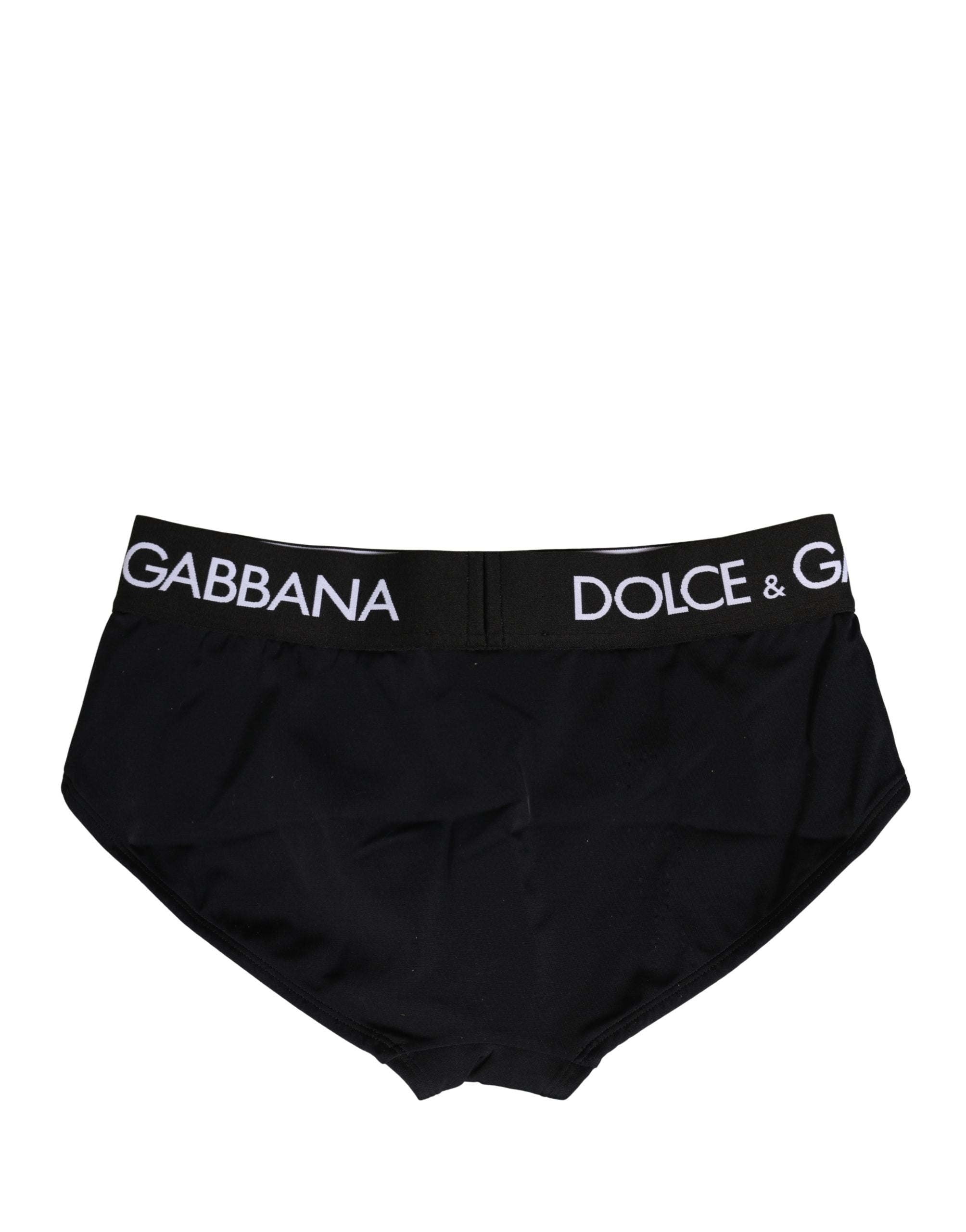 Dolce & Gabbana Black Nylon Stretch Coulotte Panty Underwear Dolce & Gabbana