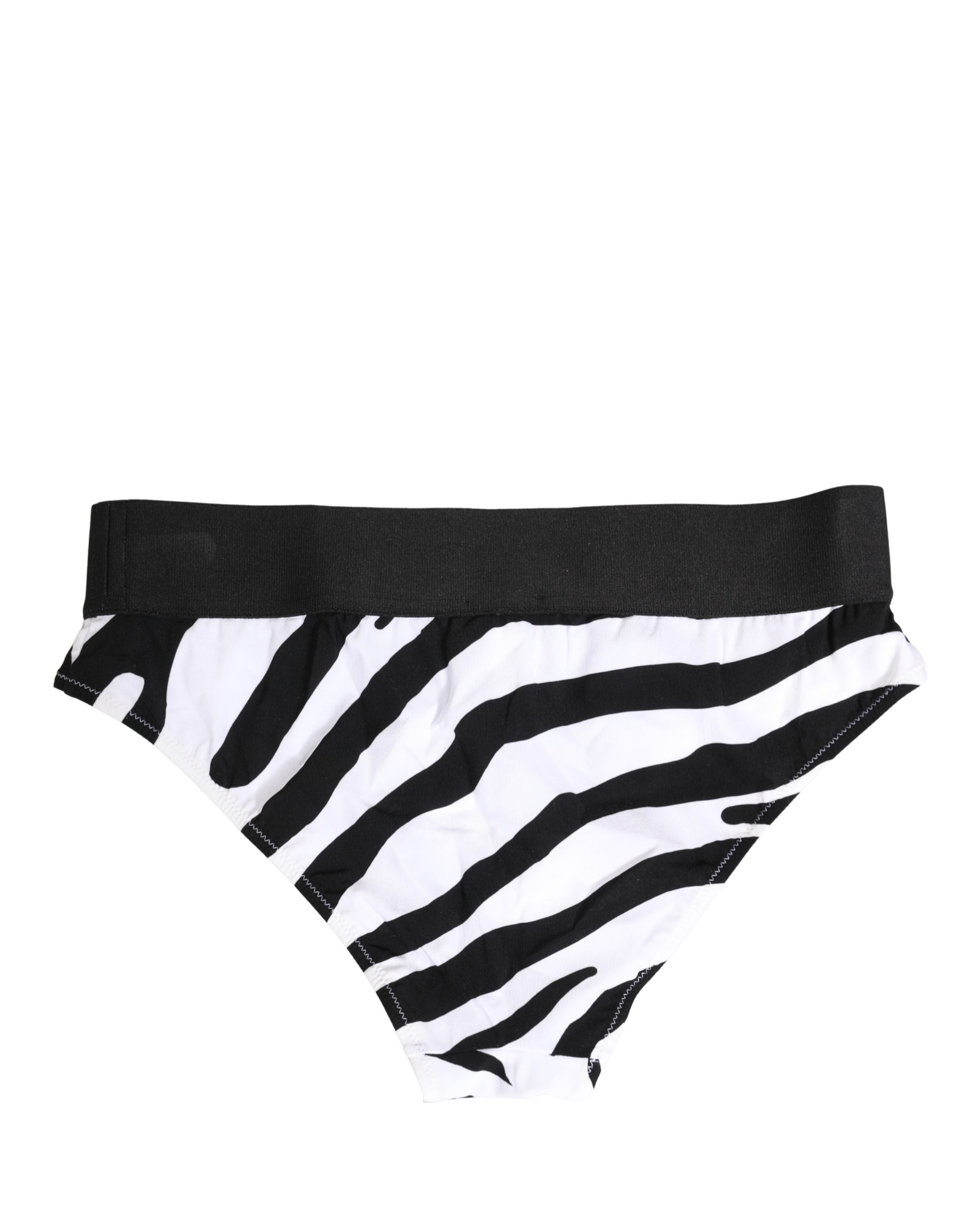 Dolce & Gabbana Black White Zebra Print Brief Panty Underwear Dolce & Gabbana