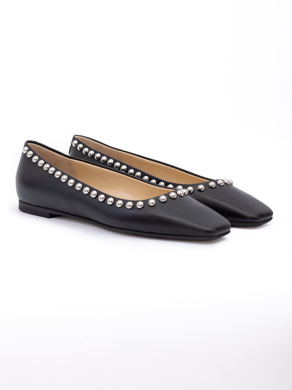 Jimmy Choo Black Leather Dome Studs Mirele Ballet Flat Jimmy Choo