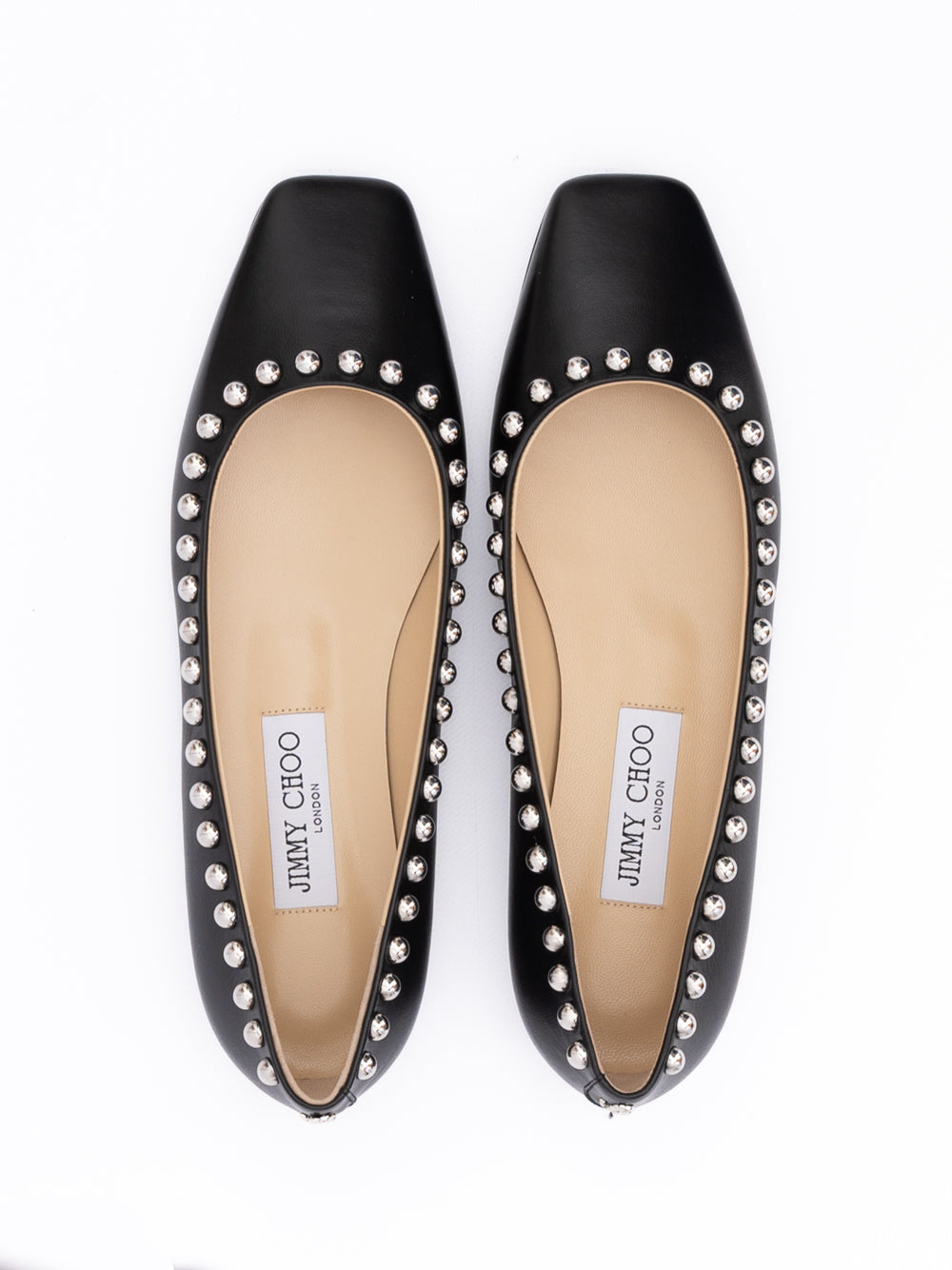 Jimmy Choo Black Leather Dome Studs Mirele Ballet Flat Jimmy Choo