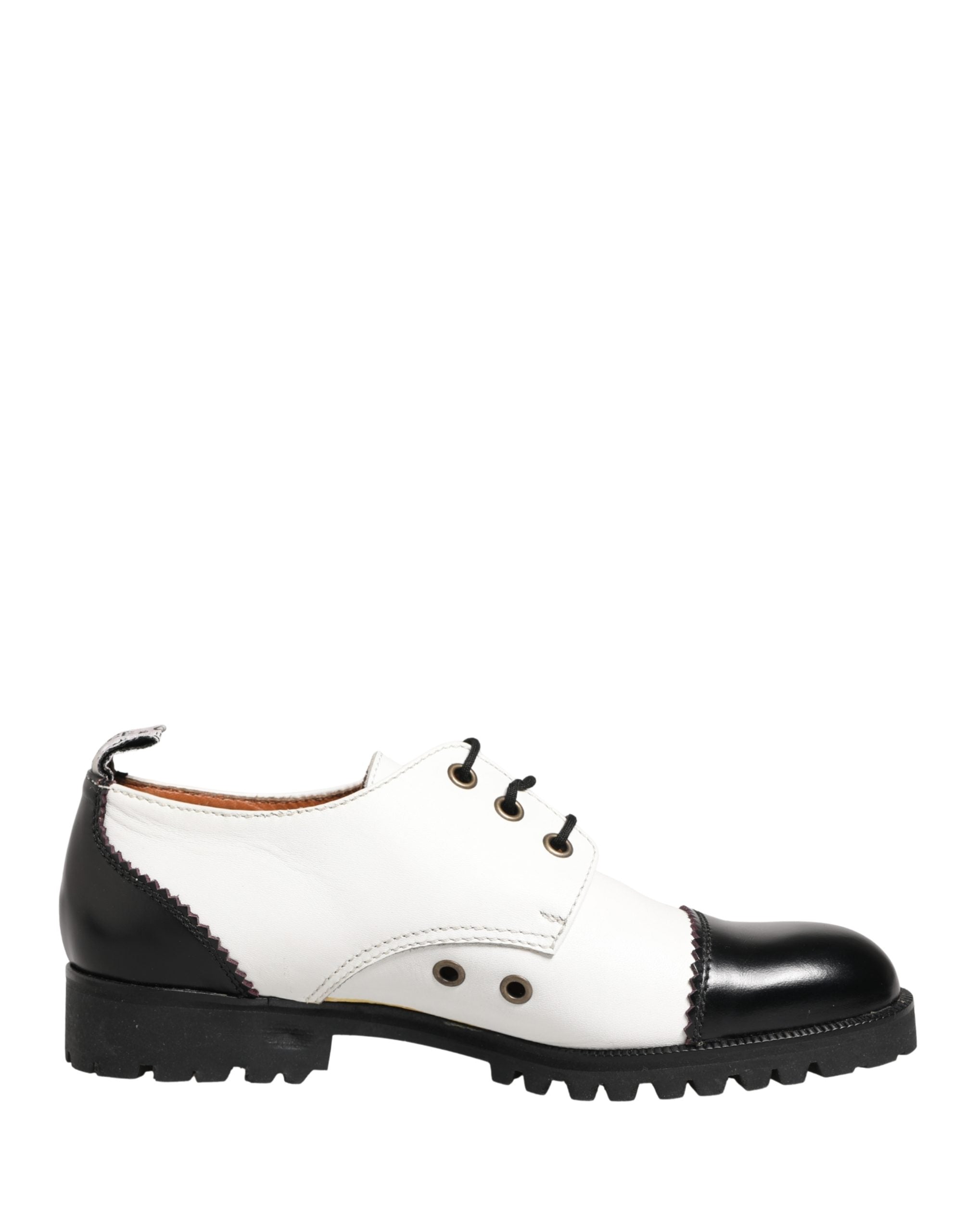 Cesare Paciotti Black White Leather Derby Shoes Cesare Paciotti