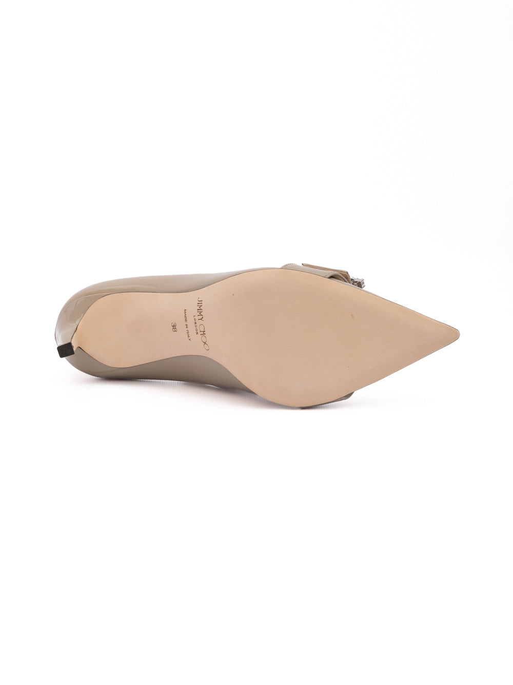 Jimmy Choo Taupe Grey Patent Leather Chery 85 Pumps Jimmy Choo