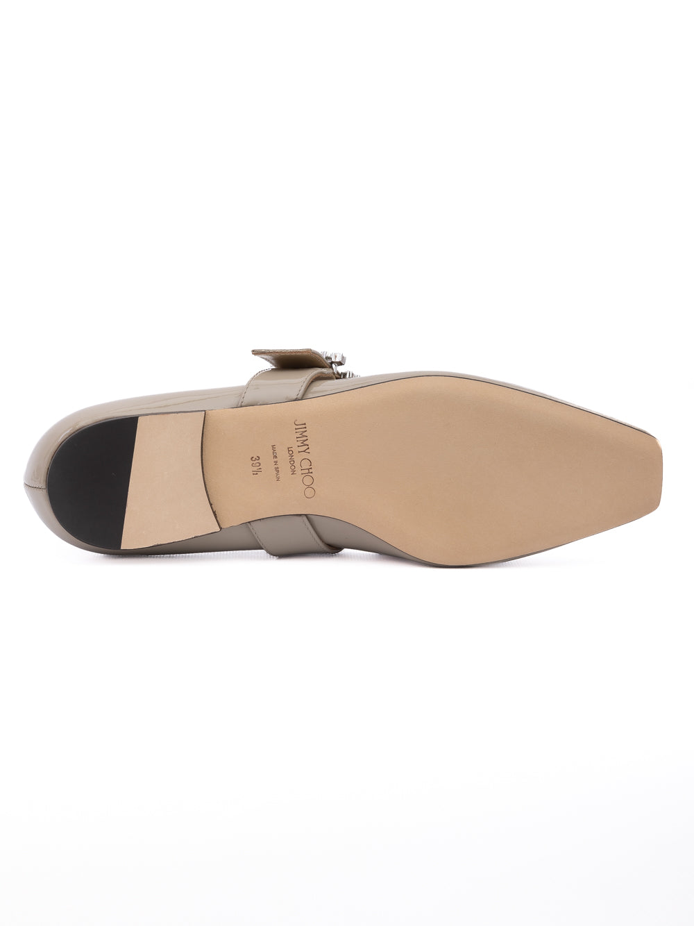 Jimmy Choo Taupe Grey Patent Leather Chery Ballet Flat Jimmy Choo
