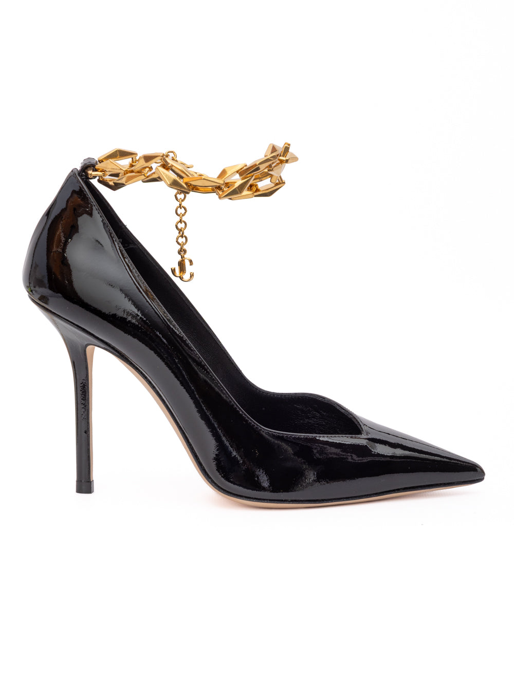 Jimmy Choo Black Patent Leather Diamond Talura 100 Pumps Jimmy Choo