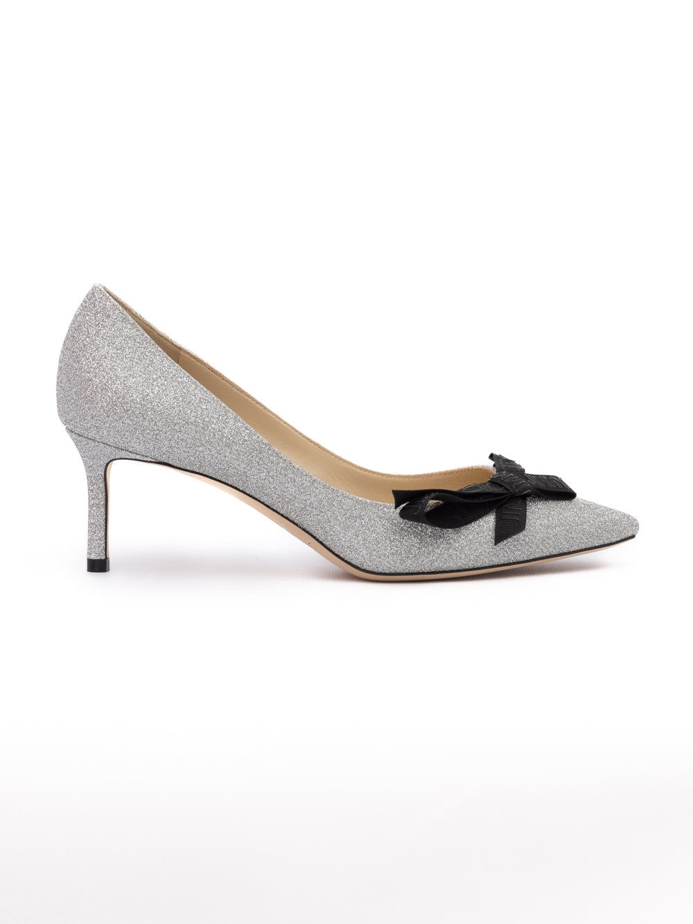 Jimmy Choo Silver Fine Glitter Fabric Romy 60 Pumps Jimmy Choo