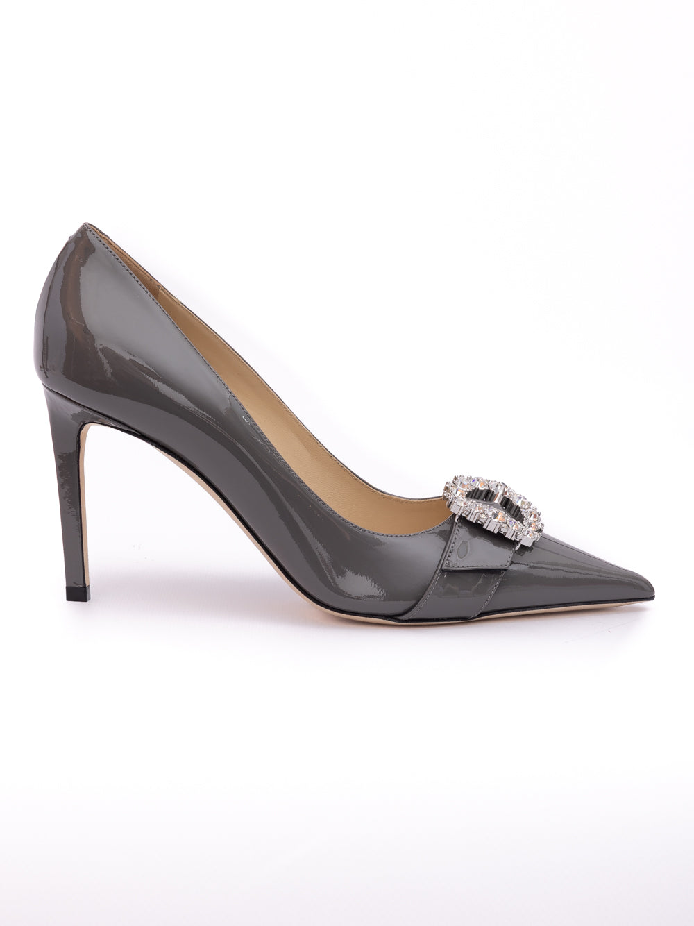 Jimmy Choo Storm Grey Patent Leather Chery 85 Pumps Jimmy Choo