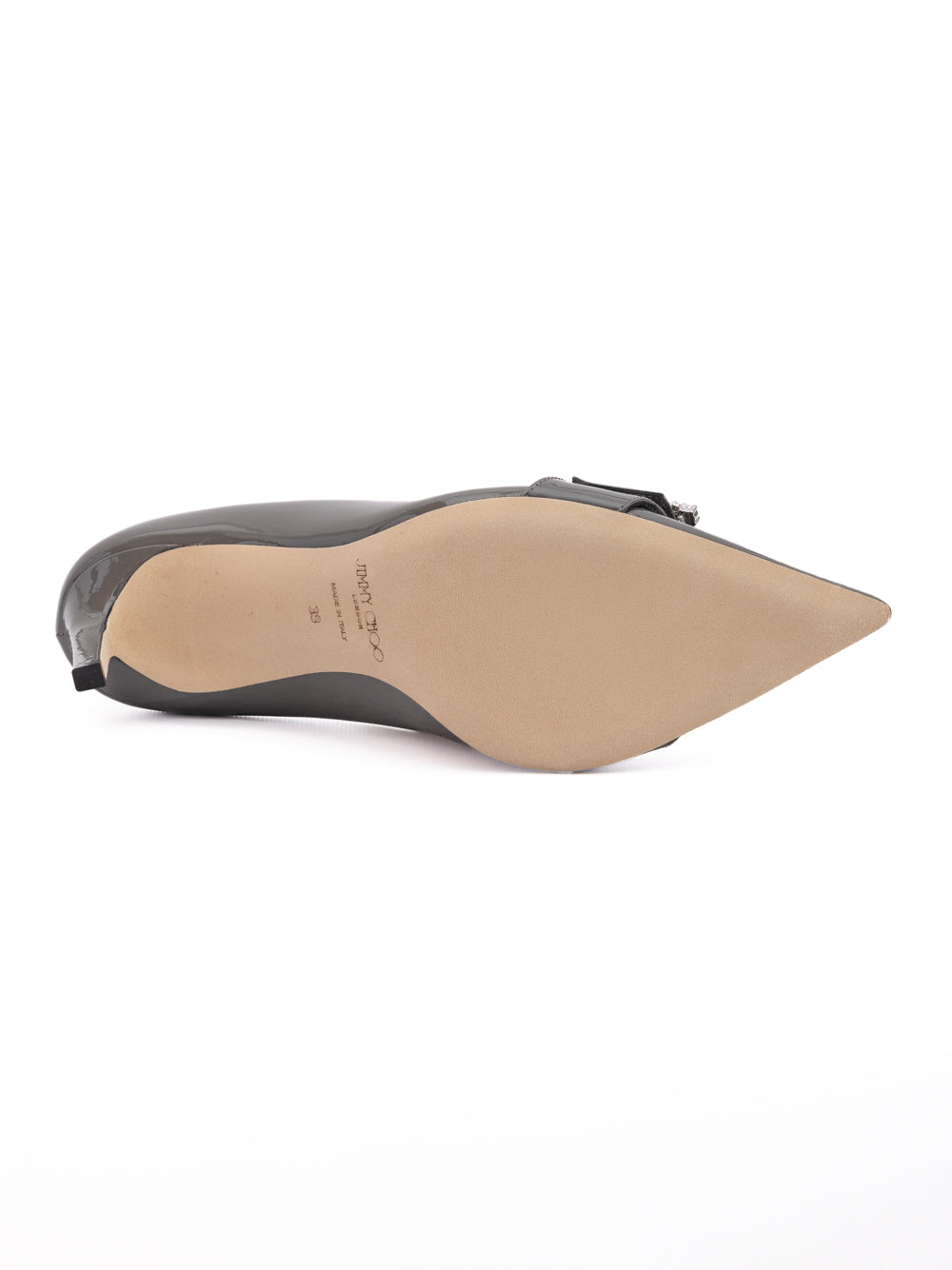Jimmy Choo Storm Grey Patent Leather Chery 85 Pumps Jimmy Choo