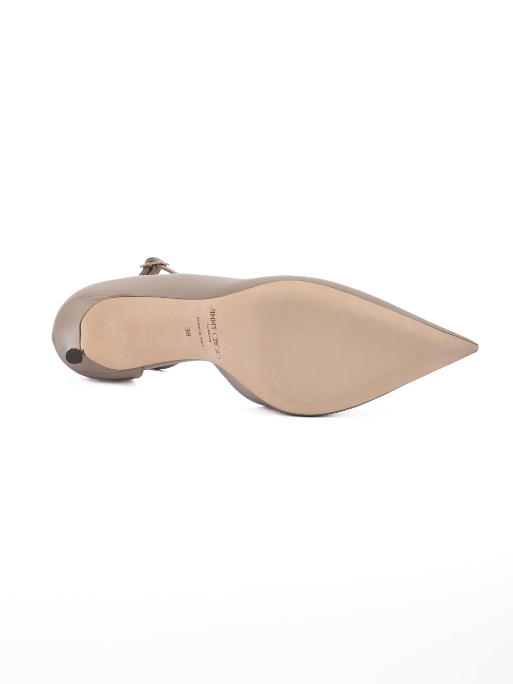 Jimmy Choo Taupe Grey Calf Leather Leona 85 Pumps Jimmy Choo