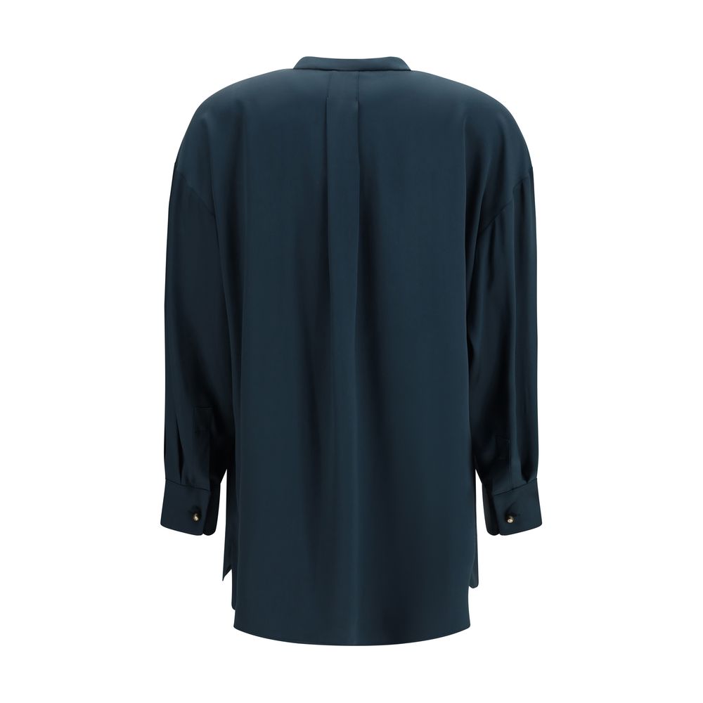 Giorgio Armani Blue Silk Blouse Giorgio Armani