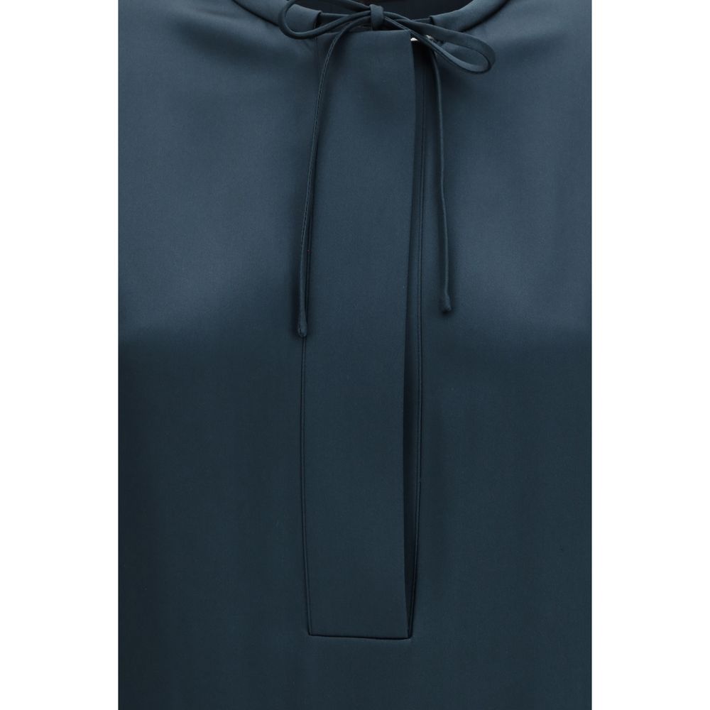 Giorgio Armani Blue Silk Blouse Giorgio Armani