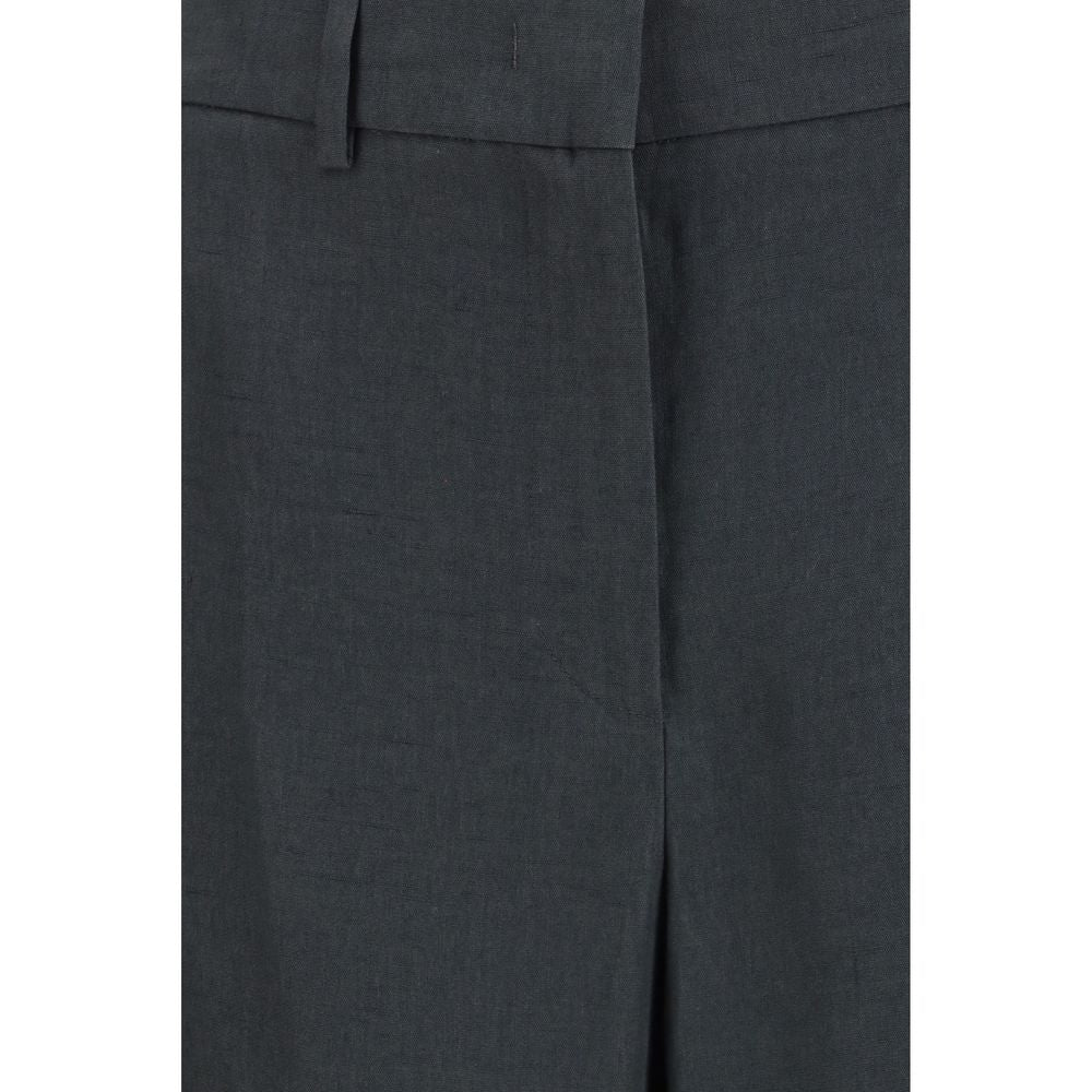 Giorgio Armani Gray Linen Casual Pants Giorgio Armani