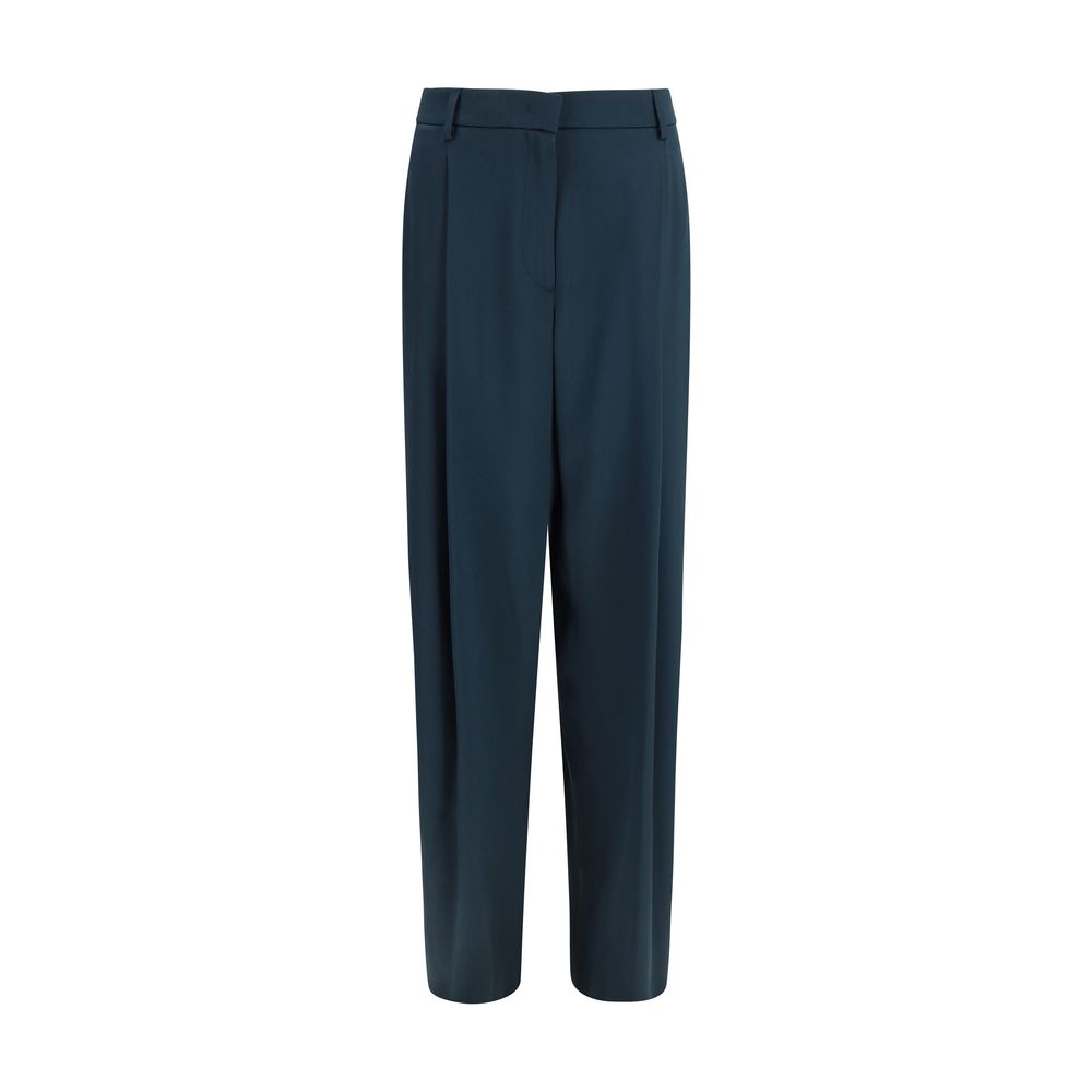 Giorgio Armani Blue Silk Casual Pants Giorgio Armani