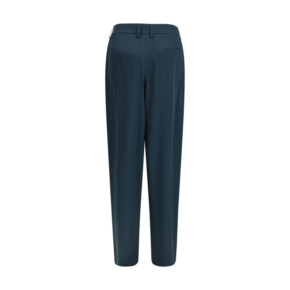 Giorgio Armani Blue Silk Casual Pants Giorgio Armani