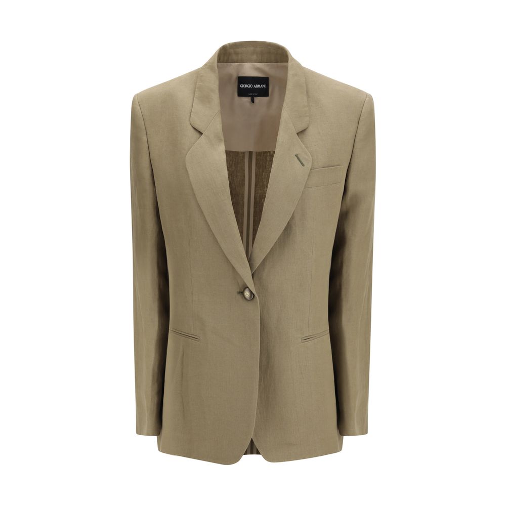 Giorgio Armani Brown Linen Coat Giorgio Armani