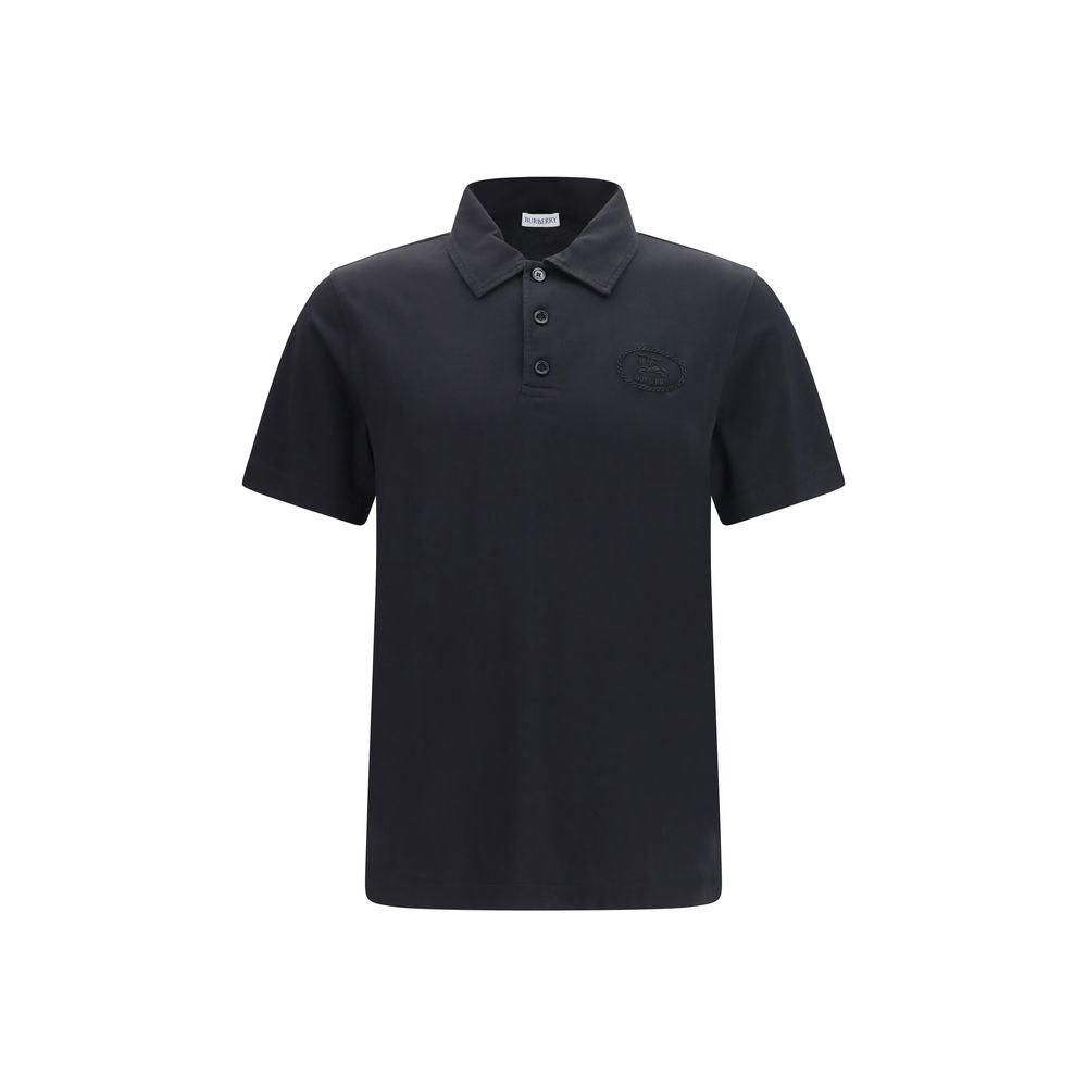 Burberry Blue Cotton Polo Shirt Burberry
