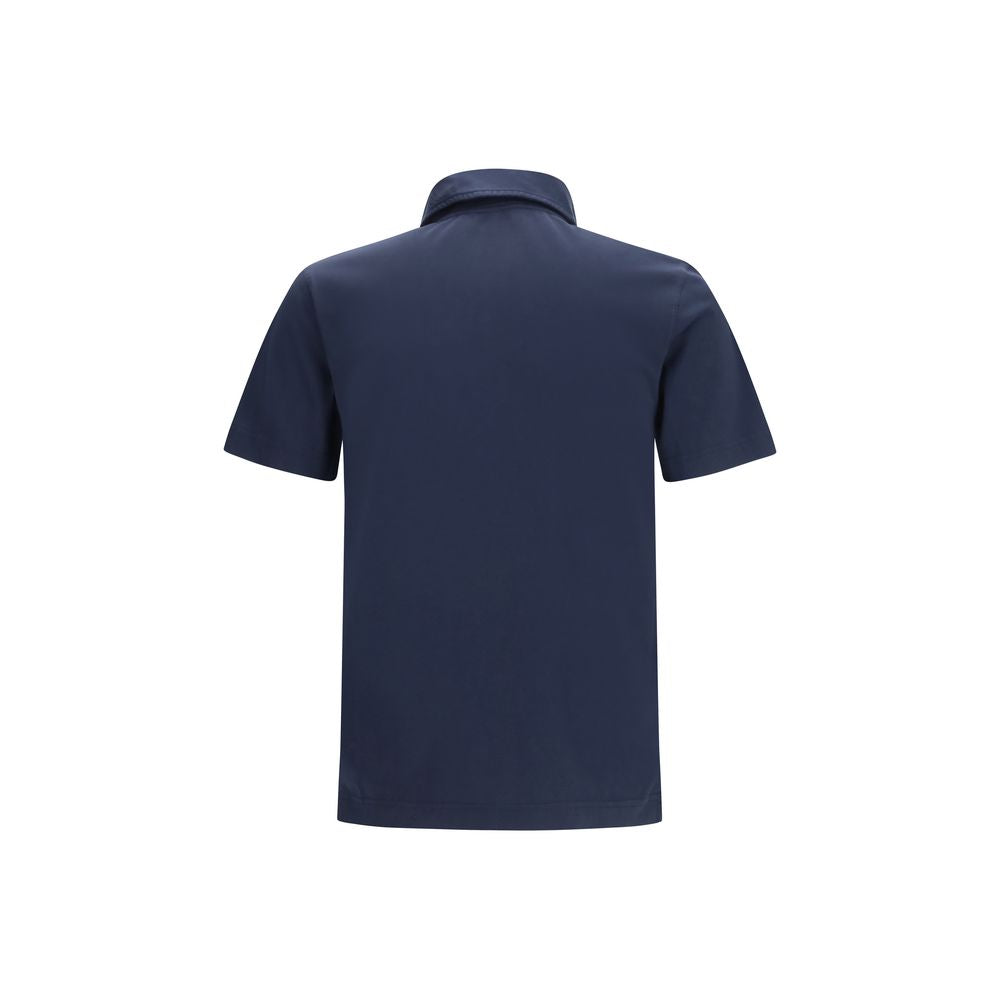 Burberry Blue Cotton Polo Shirt Burberry