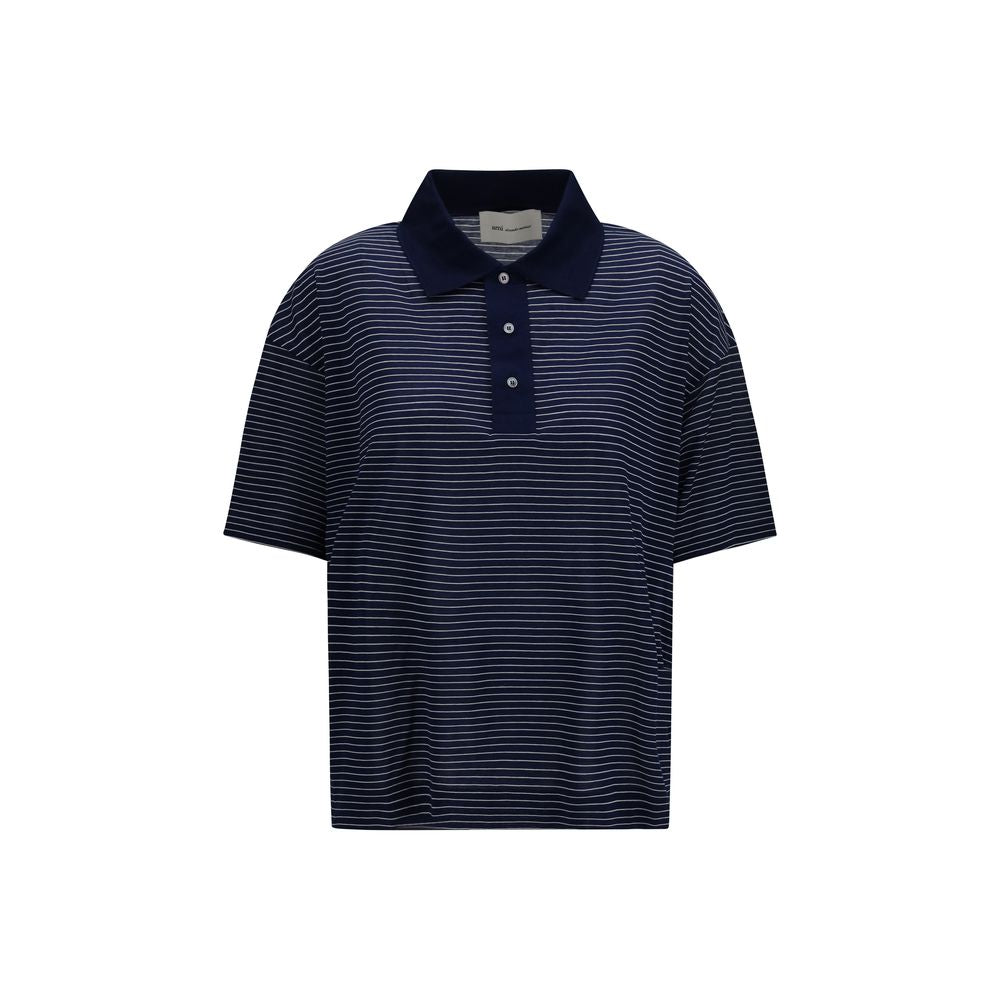 Ami Paris Blue Cotton Polo Shirt Ami Paris