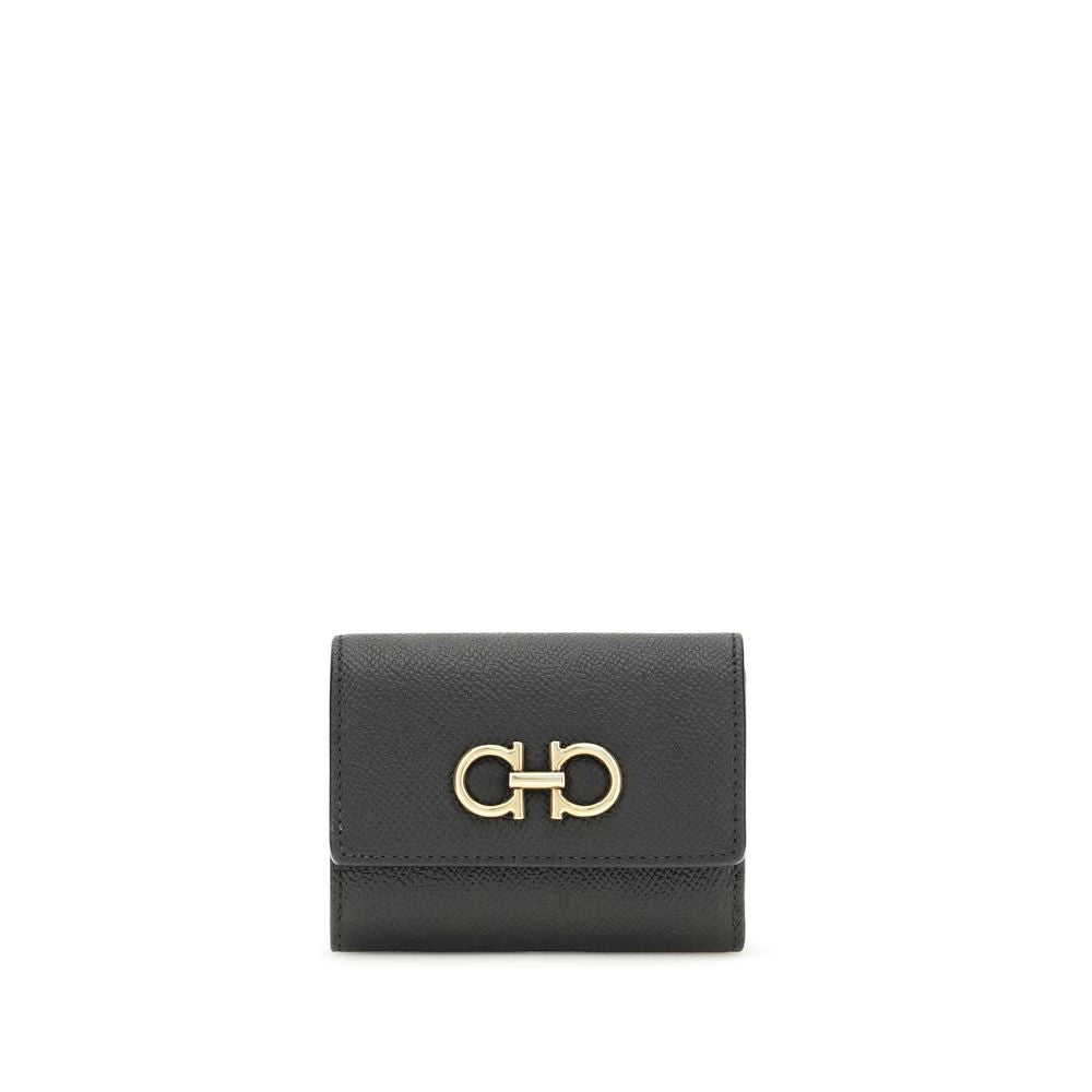 Ferragamo Black Calf Leather Bos Taurus Wallet Ferragamo