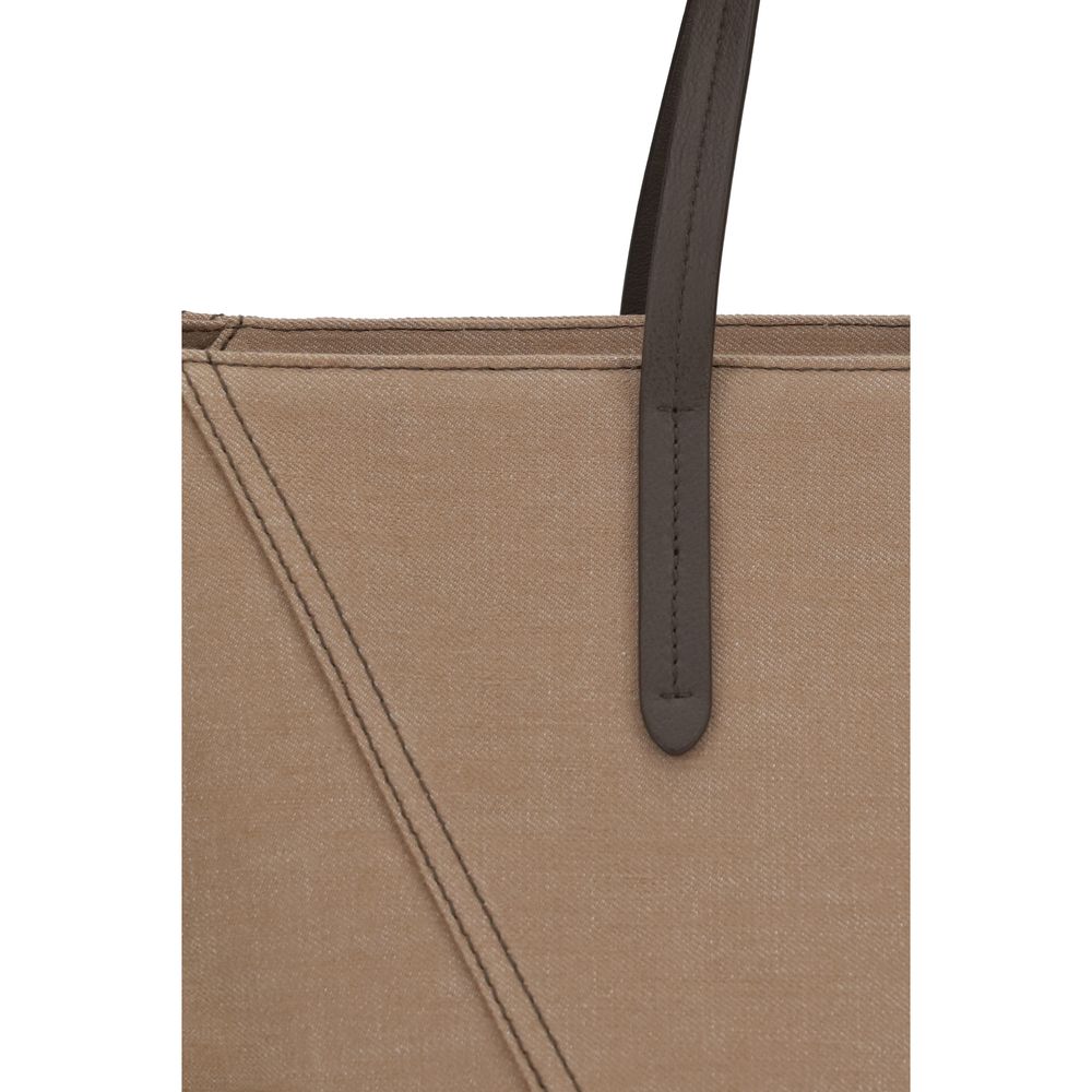 Brunello Cucinelli Beige Cotton Shoulder Bag Brunello Cucinelli