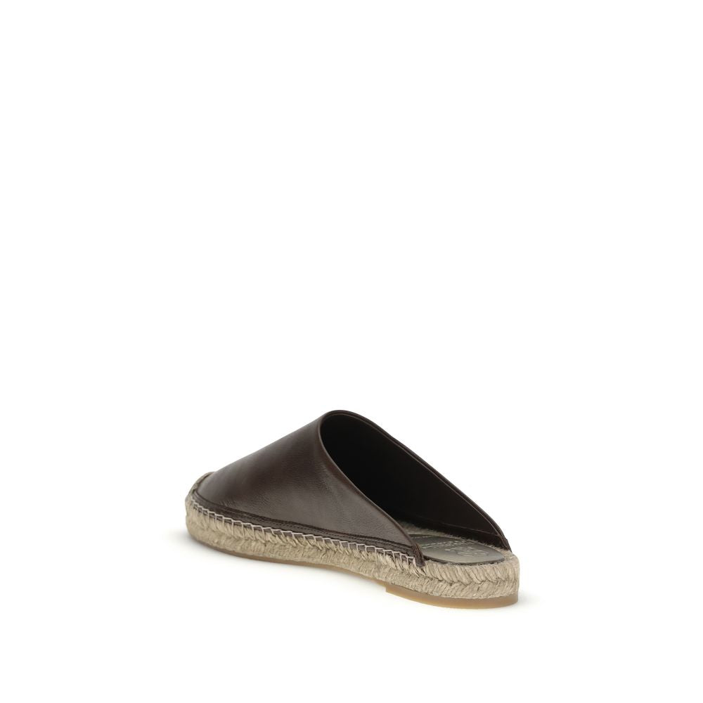 Brunello Cucinelli Brown Calf Leather Bos Taurus Espadrilles Brunello Cucinelli