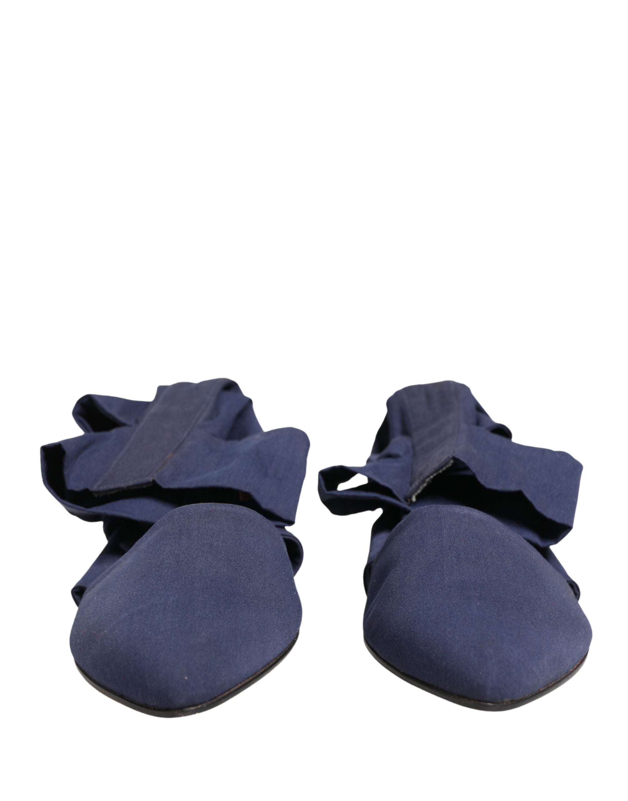 Dolce & Gabbana Blue Cotton Ankle Boots Shoes Dolce & Gabbana