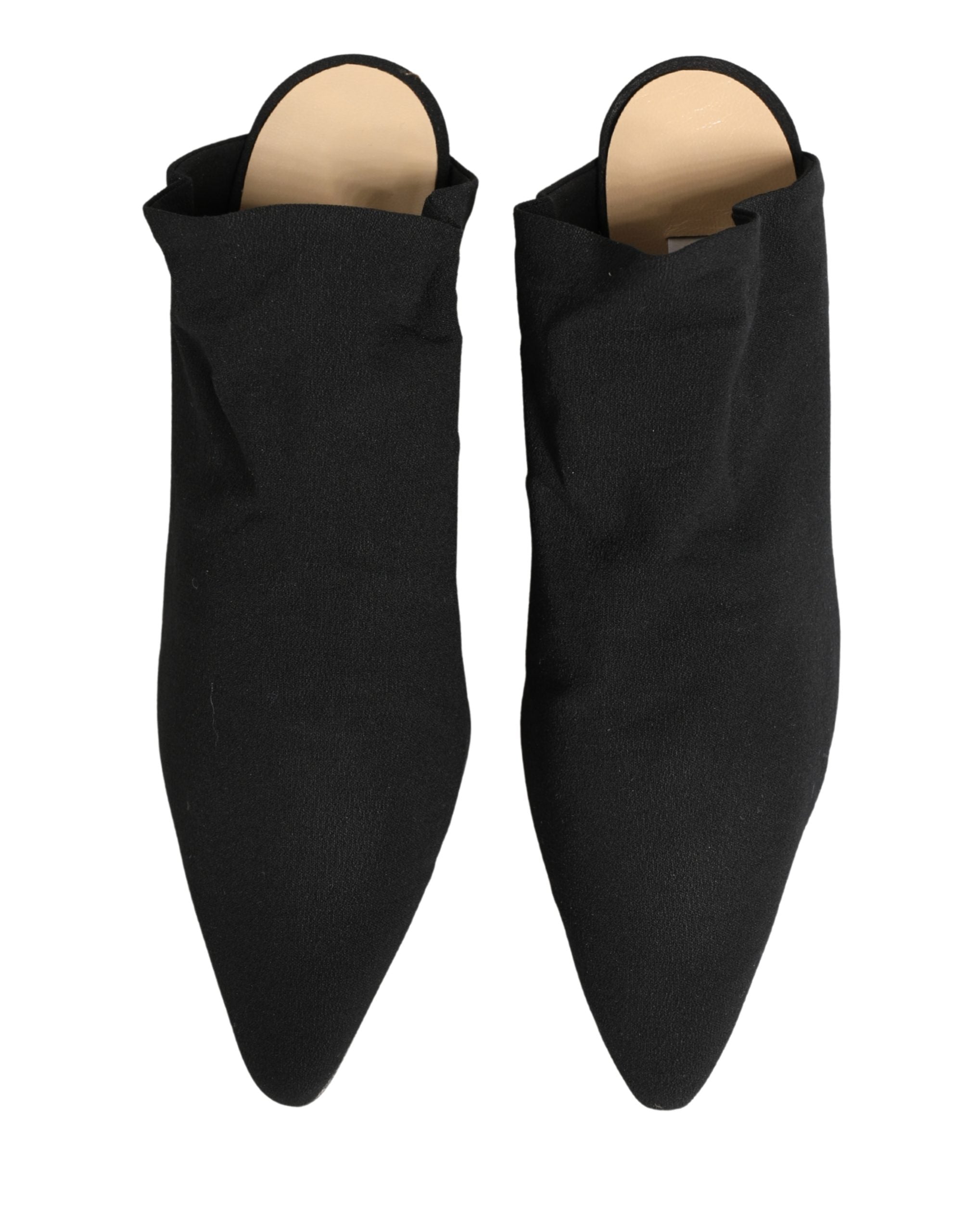 Dolce & Gabbana Black Suede Heel Mule Shoes Dolce & Gabbana
