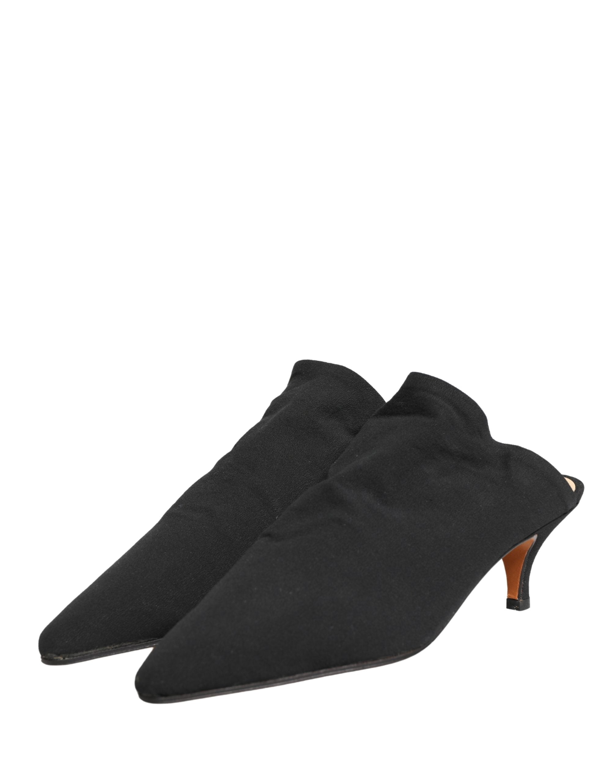 Dolce & Gabbana Black Suede Heel Mule Shoes Dolce & Gabbana