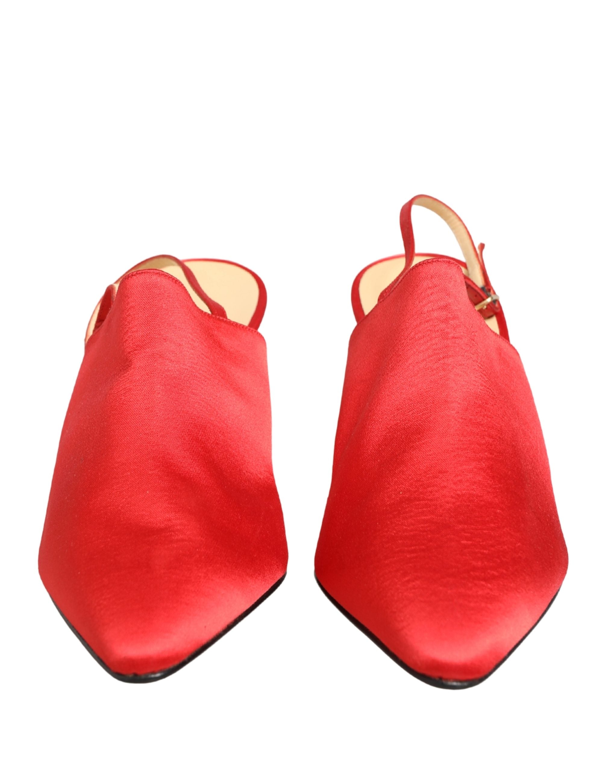 Dolce & Gabbana Red Suede Heel Slingback Shoes Dolce & Gabbana