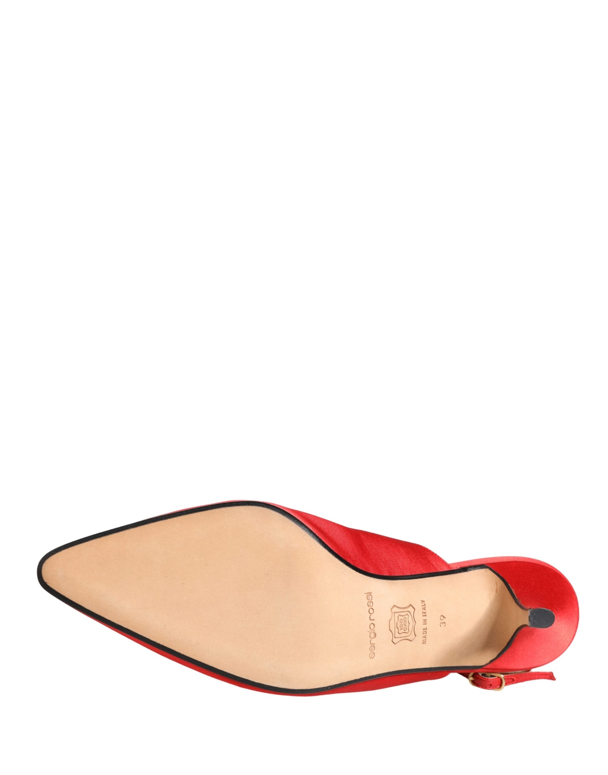 Dolce & Gabbana Red Suede Heel Slingback Shoes Dolce & Gabbana