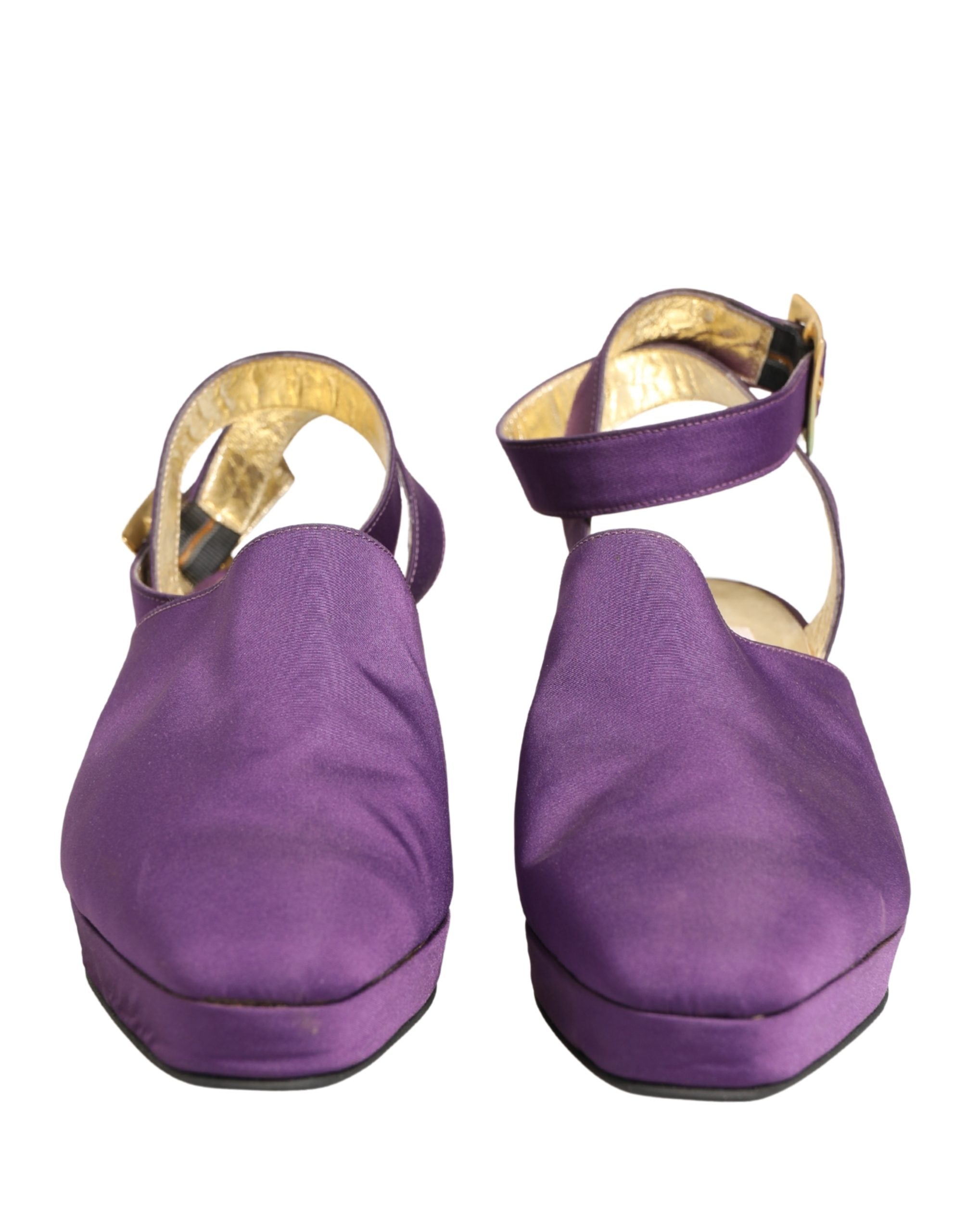Dolce & Gabbana Purple Suede Sandals Shoes Dolce & Gabbana