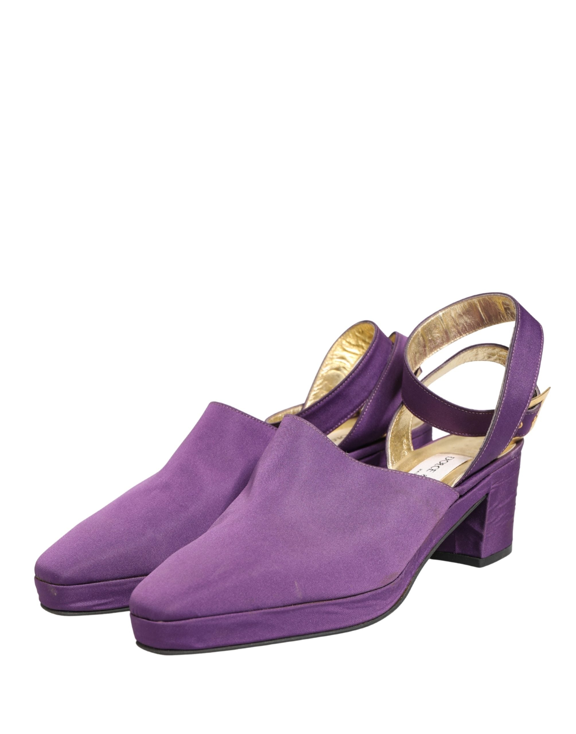 Dolce & Gabbana Purple Suede Sandals Shoes Dolce & Gabbana