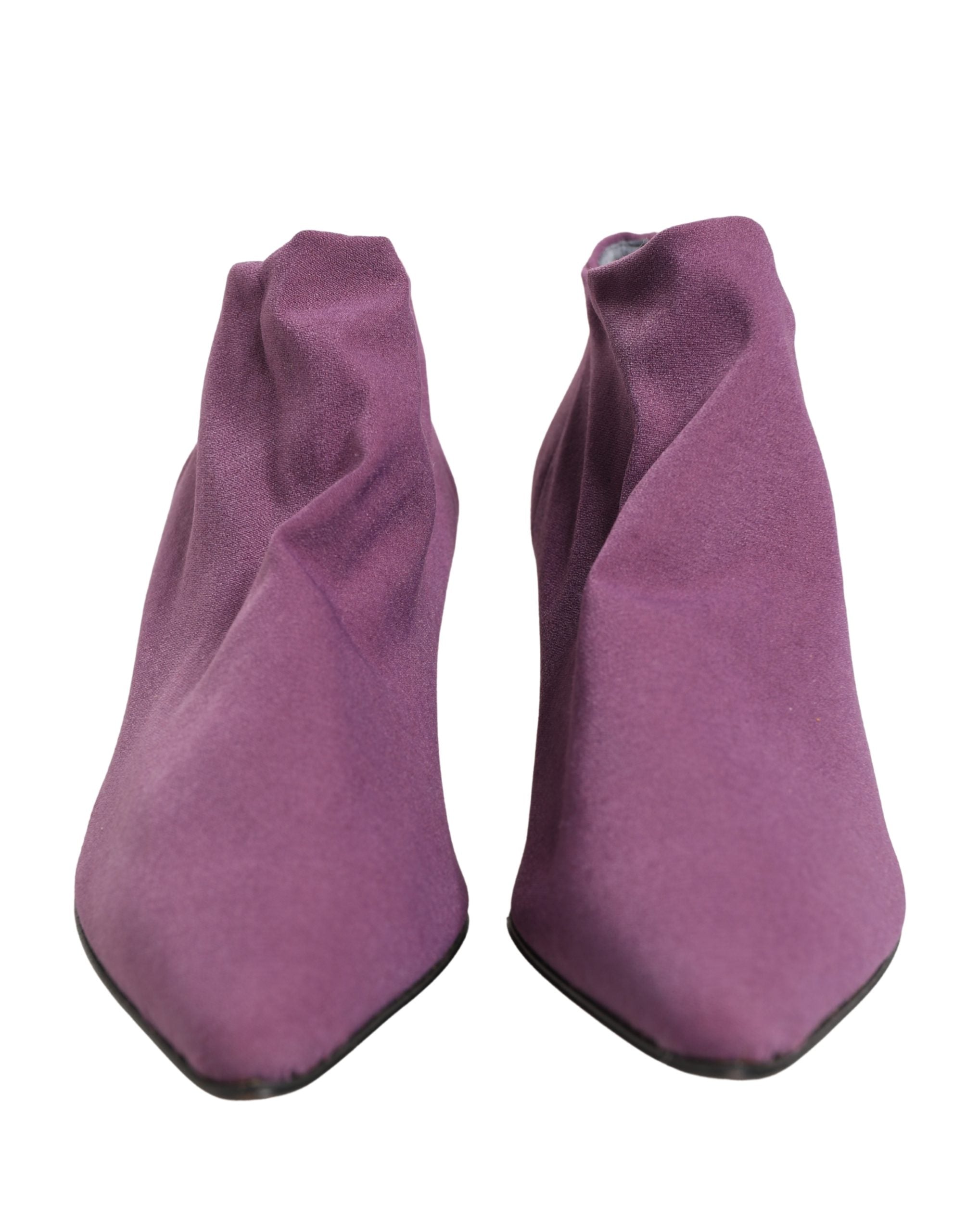 Dolce & Gabbana Shoes Purple Suede Ankle Boots Shoes Dolce & Gabbana