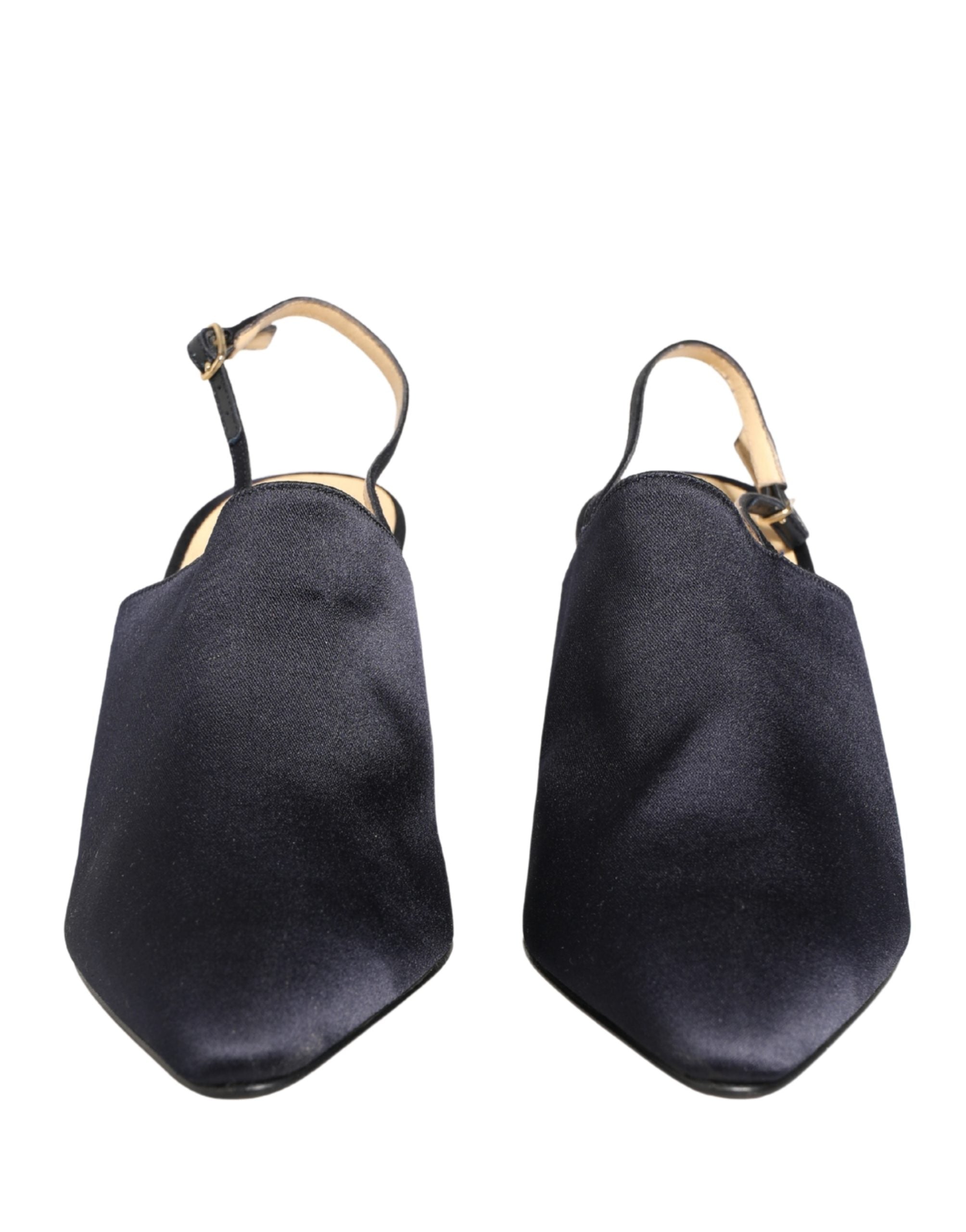 Dolce & Gabbana Black Suede Heels Slingbacks Shoes Dolce & Gabbana