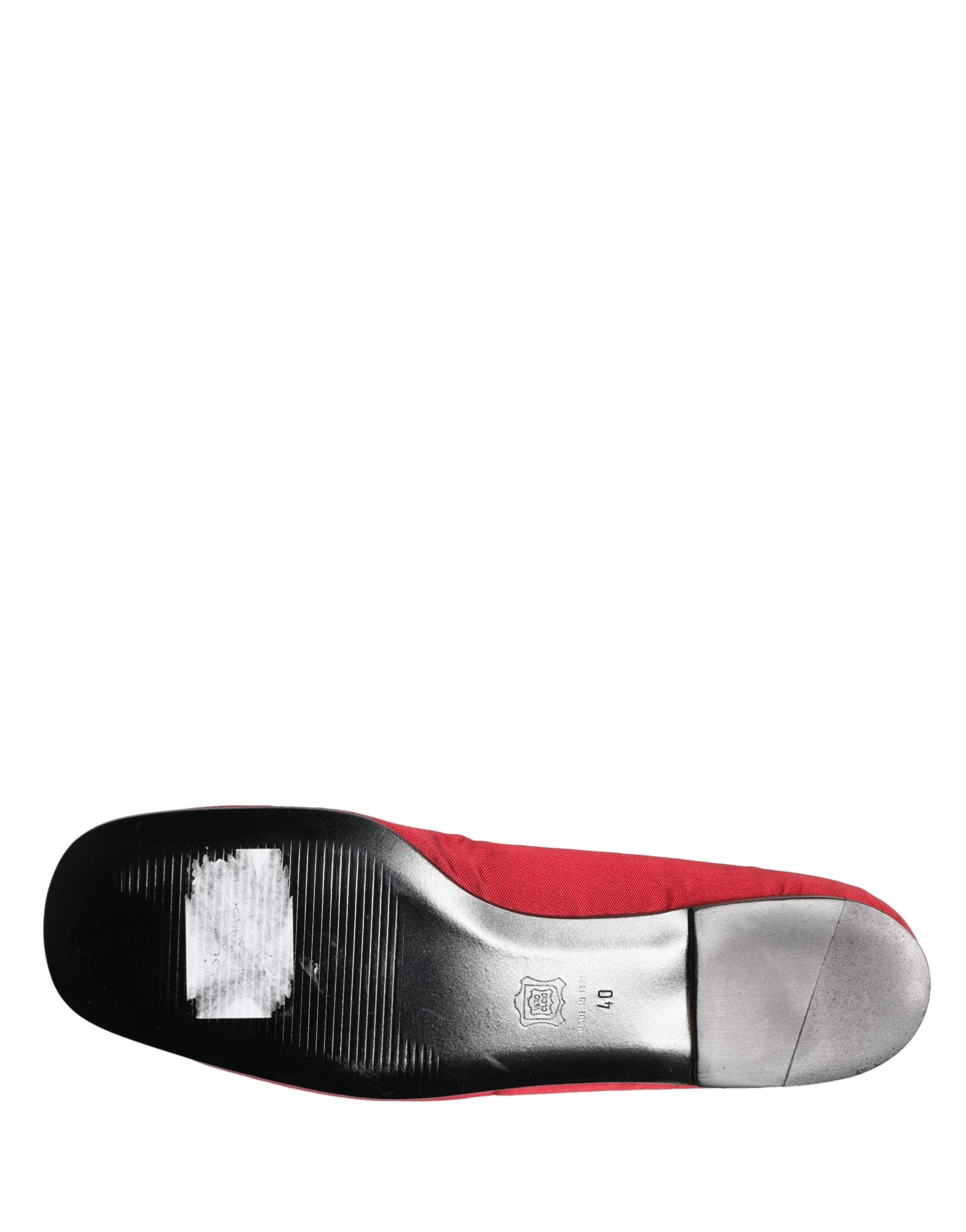 Dolce & Gabbana Red Satin Fabric Ballet Slip On Flats Shoes Dolce & Gabbana