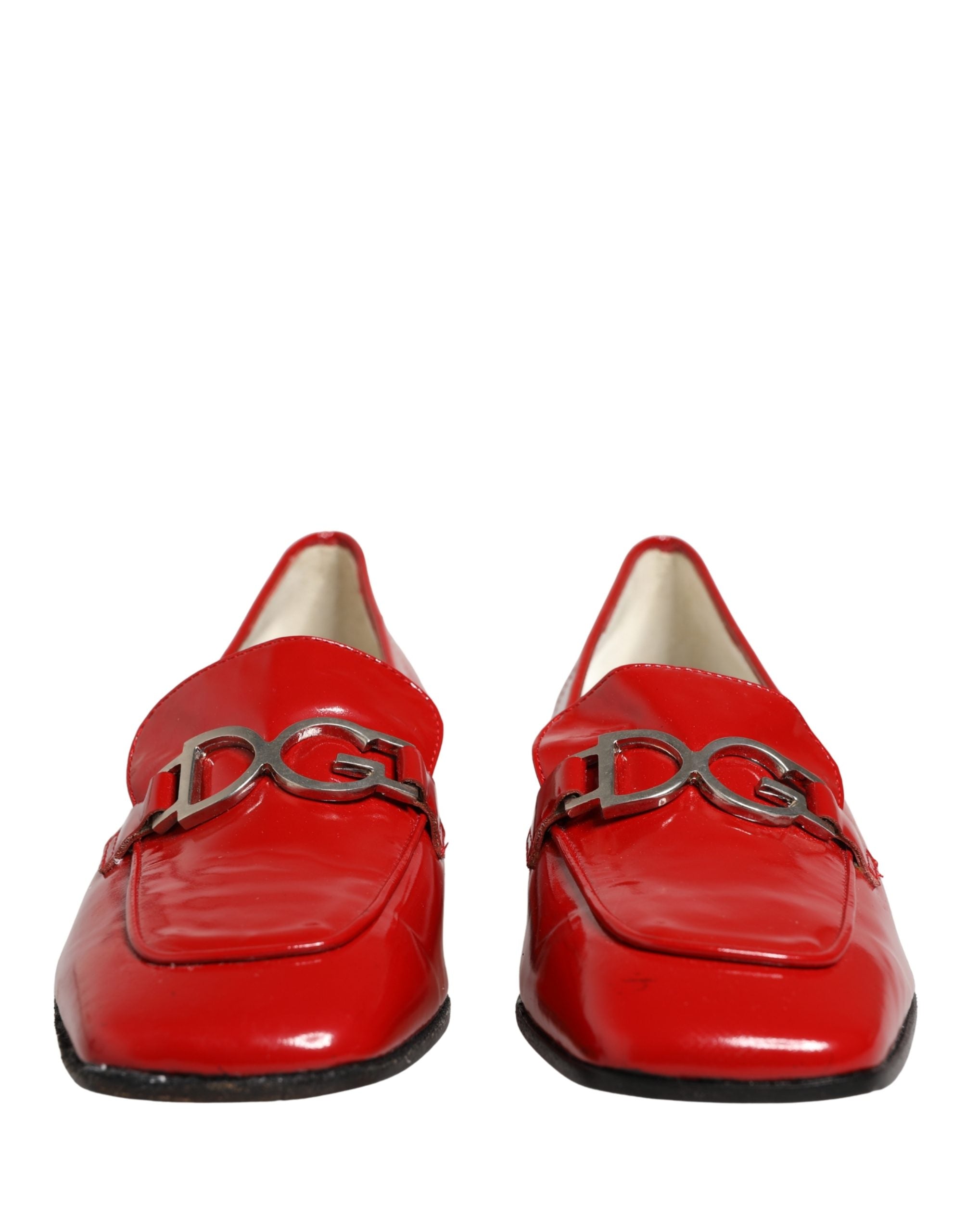 Dolce & Gabbana Red Patent Leather Moccasin Slip On Shoes Dolce & Gabbana