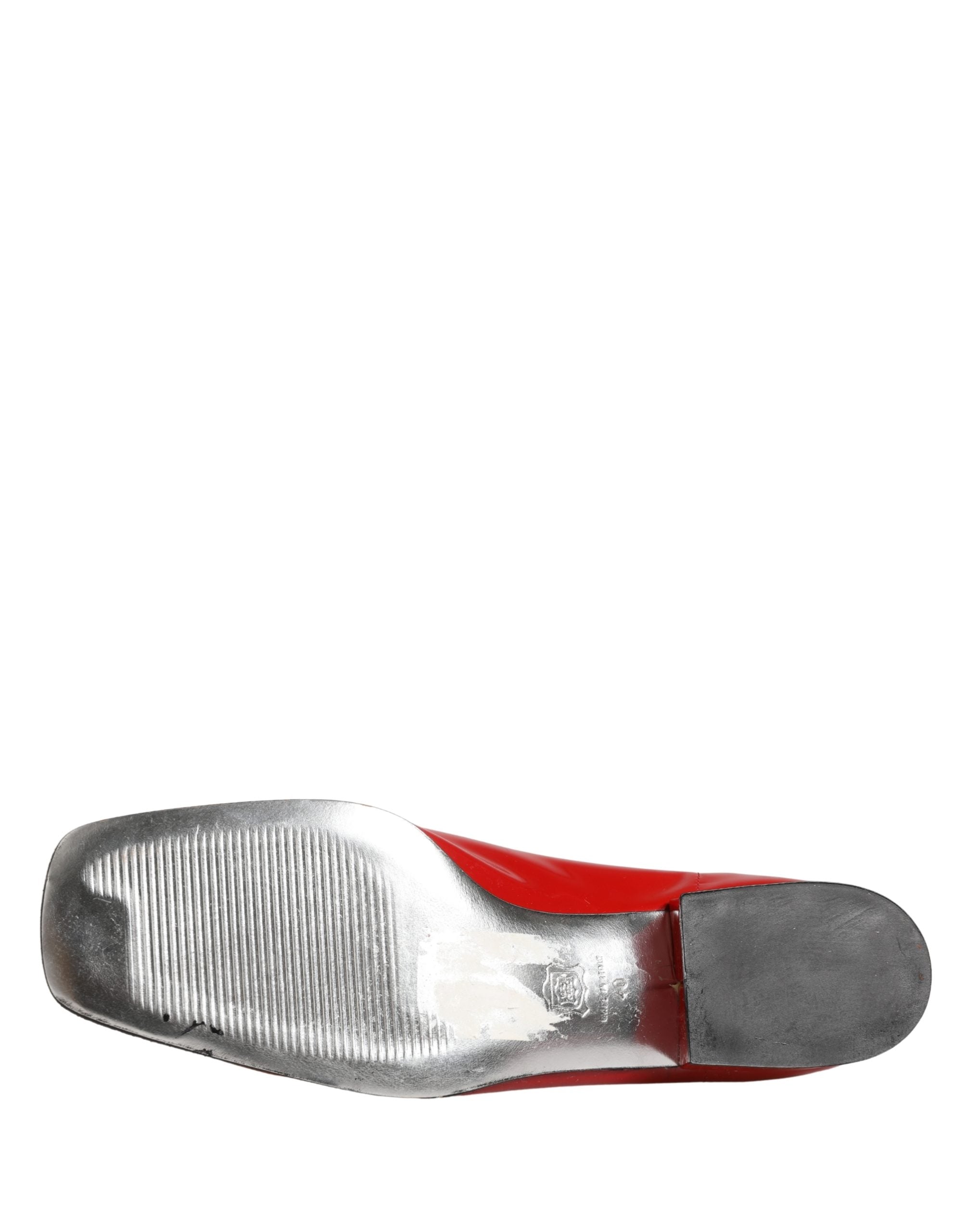 Dolce & Gabbana Red Patent Leather Moccasin Slip On Shoes Dolce & Gabbana