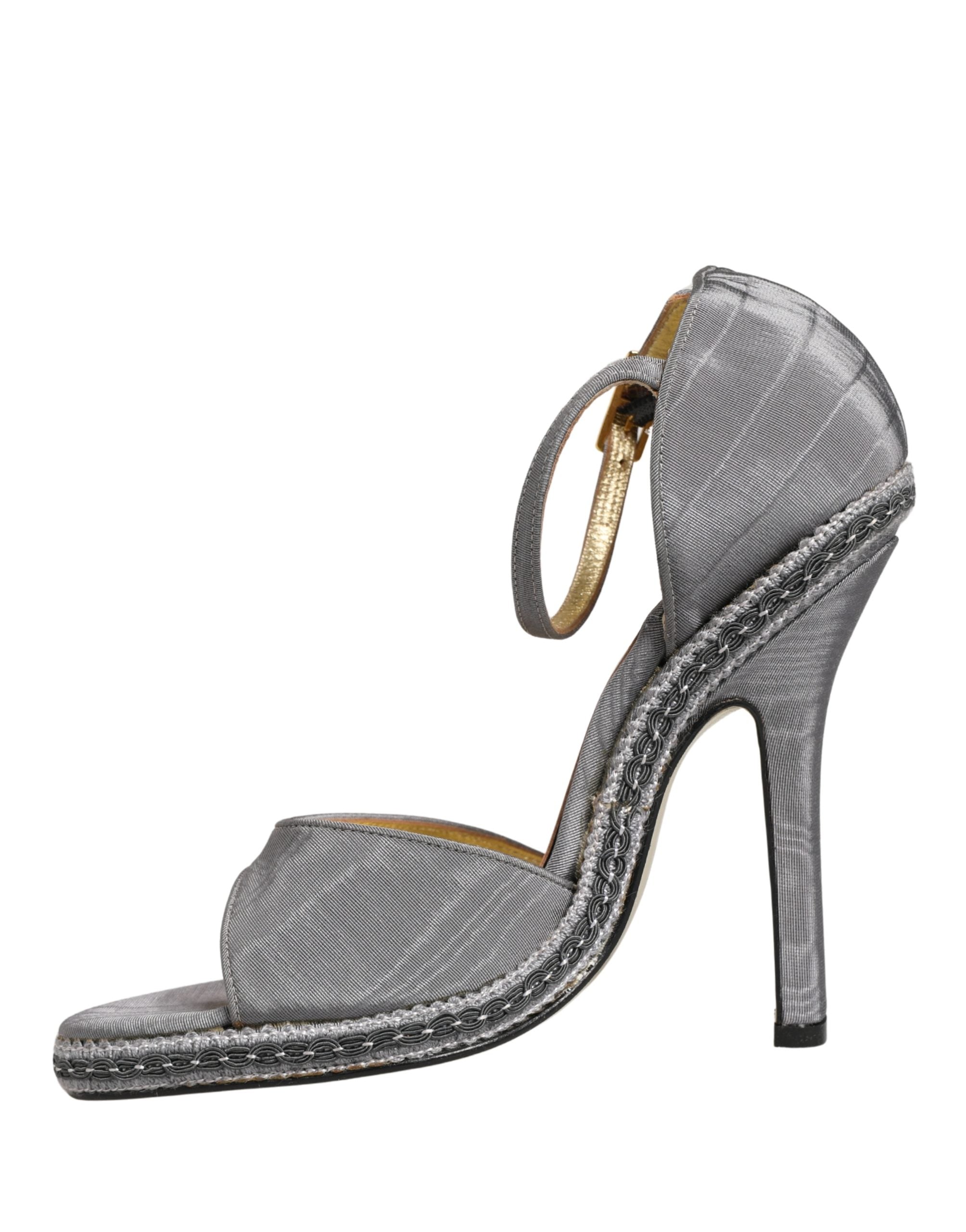 Dolce & Gabbana Gray High Heeled Sandals Ankle Strap Shoes Dolce & Gabbana