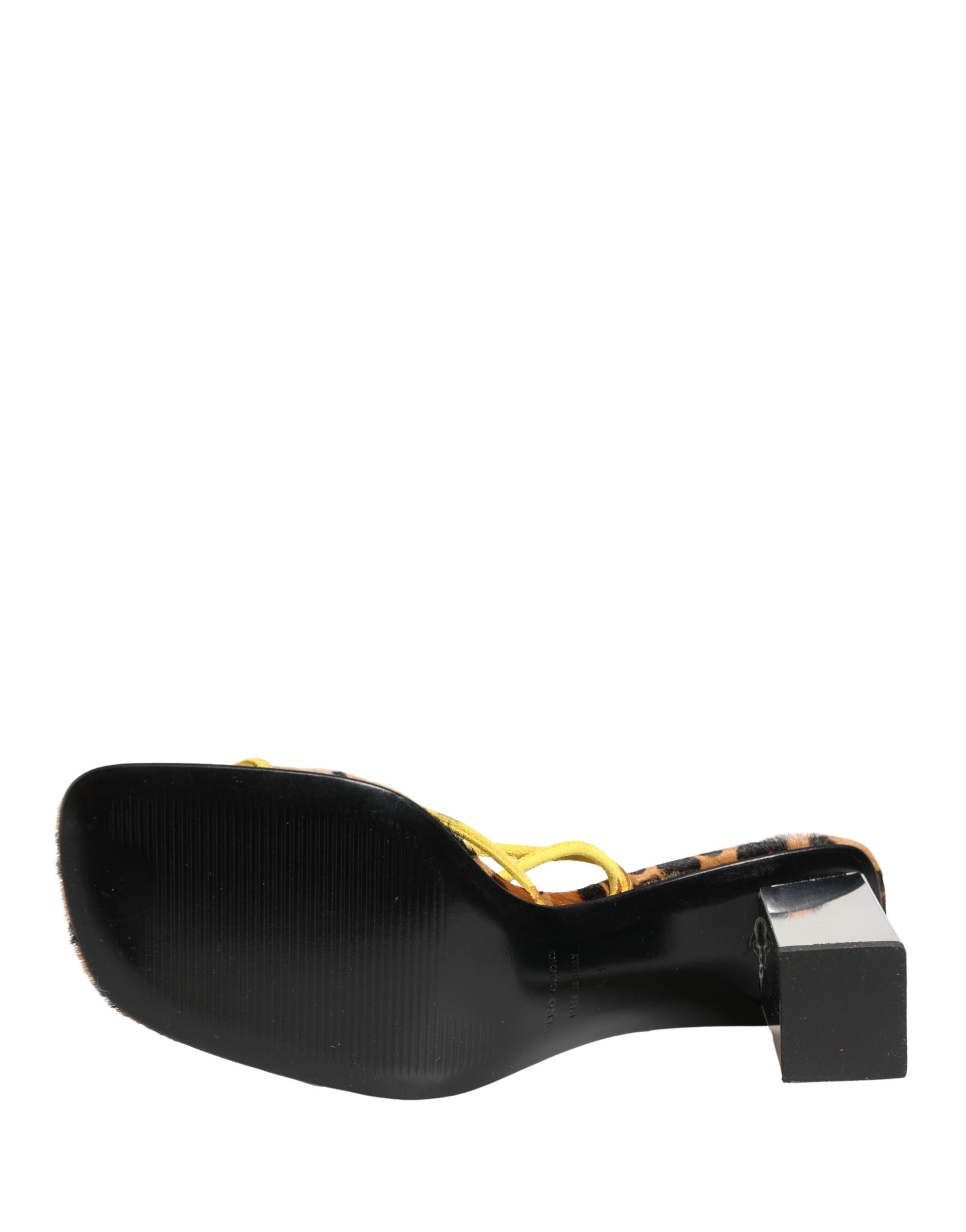 Dolce & Gabbana Multicolor Leather Block Heels Sandals Shoes Dolce & Gabbana