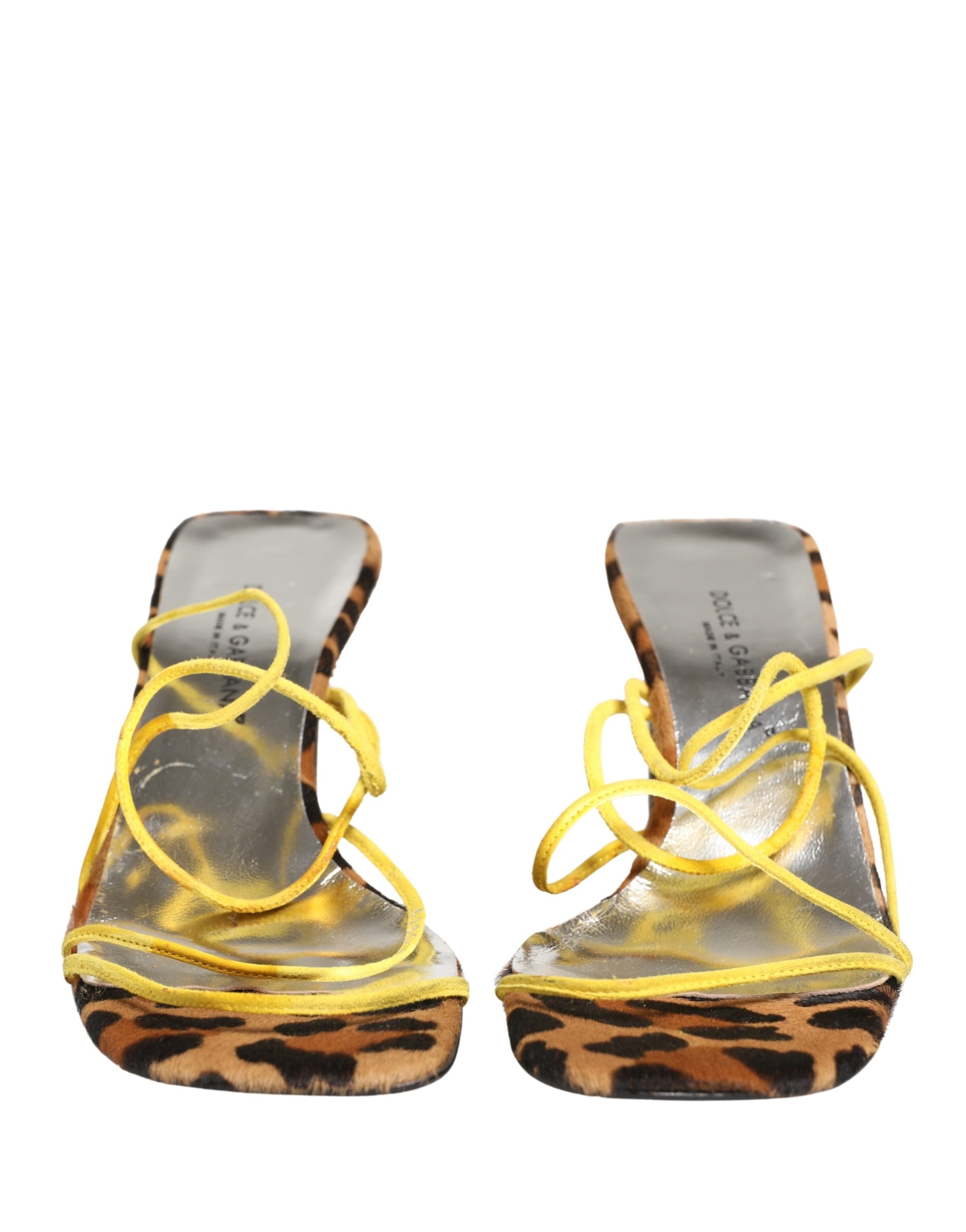 Dolce & Gabbana Multicolor Leather Block Heels Sandals Shoes Dolce & Gabbana