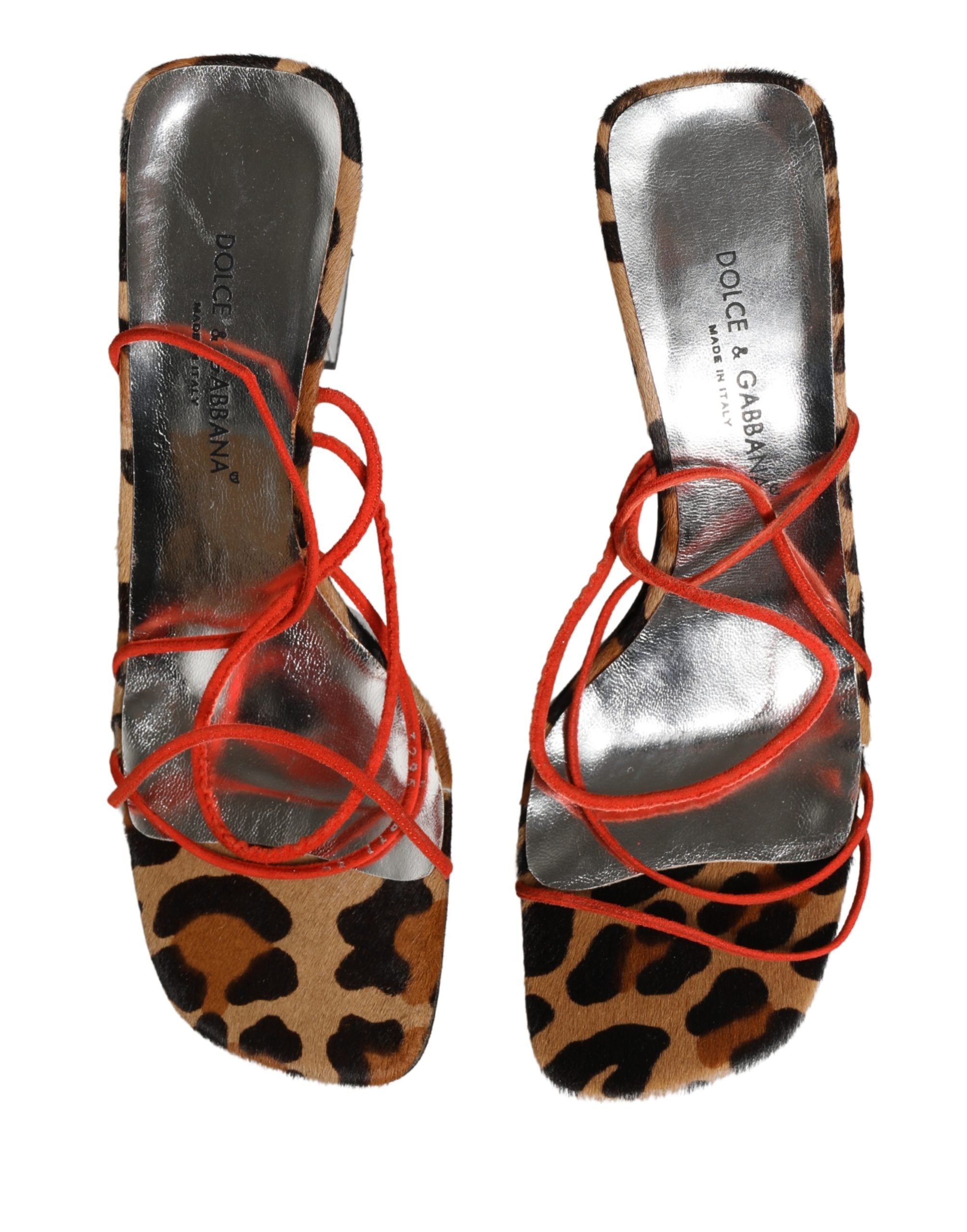 Dolce & Gabbana Multicolor Leather Block Heels Sandals Shoes Dolce & Gabbana