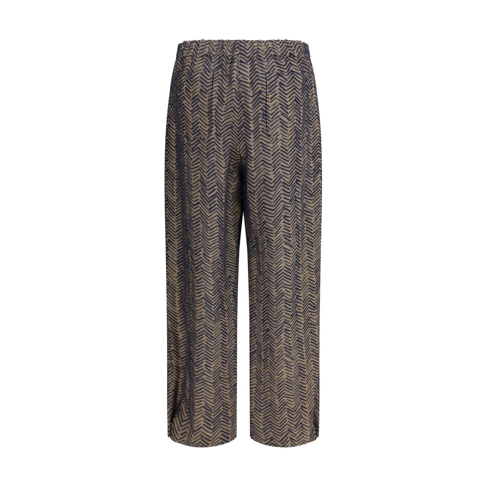 Giorgio Armani Brown Viscose Casual Pants Giorgio Armani