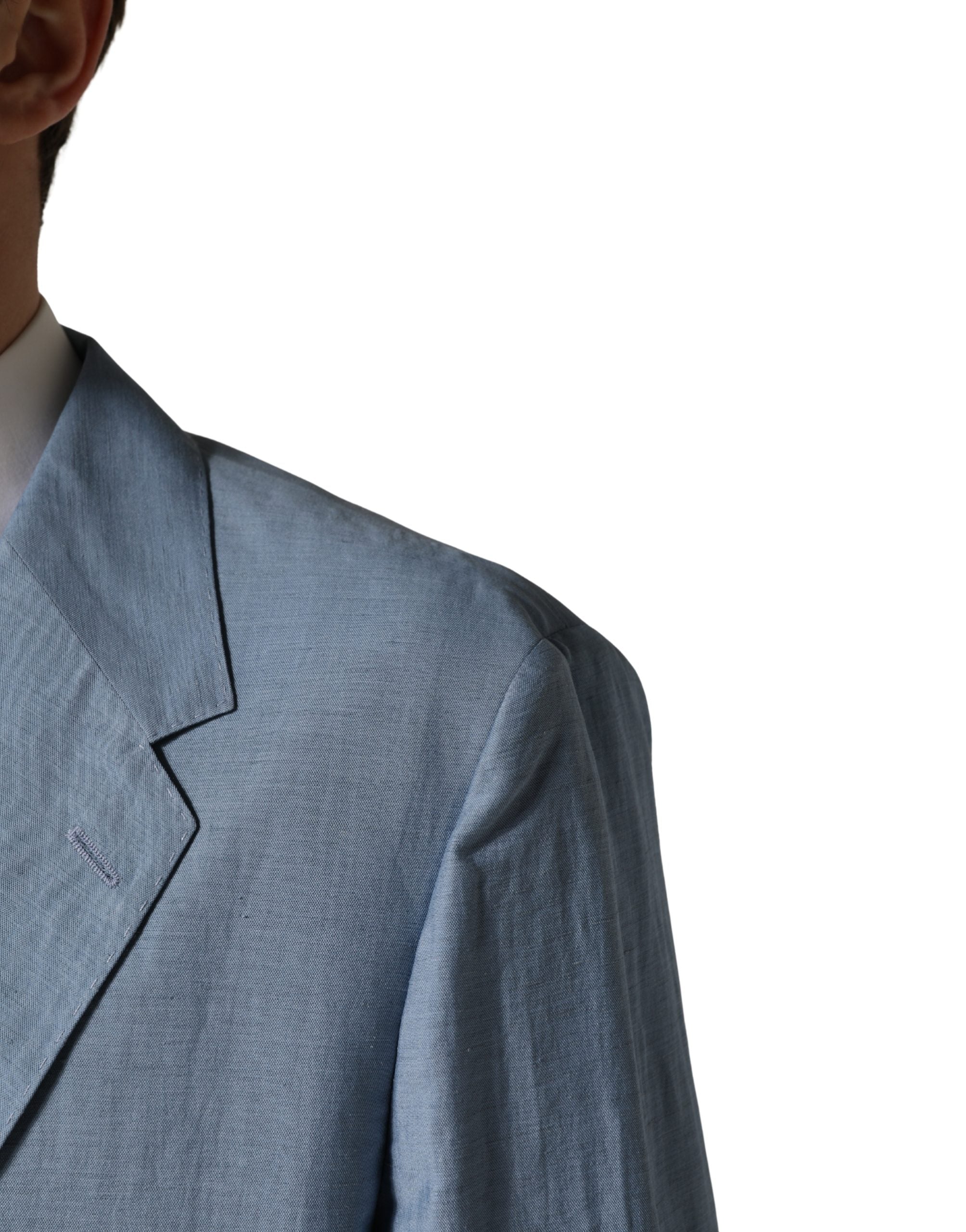 Dolce & Gabbana Light Blue Single Breasted Men Jacket Blazer Dolce & Gabbana