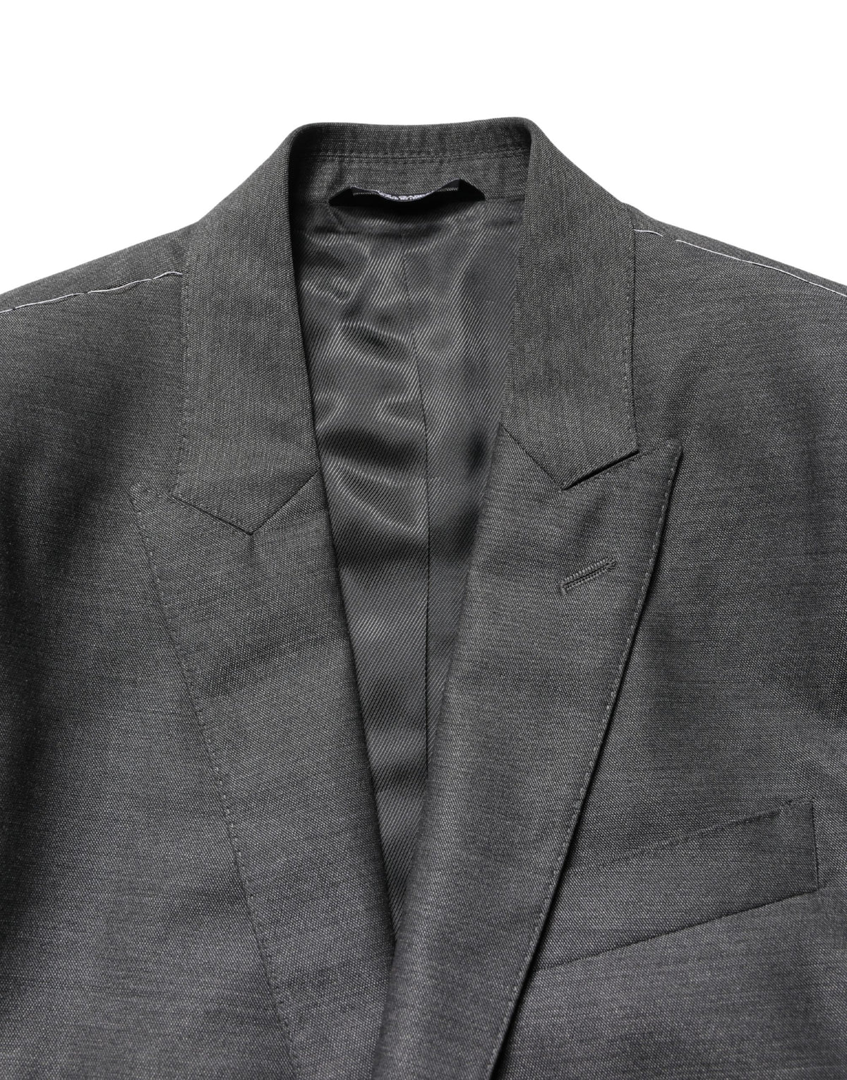 Dolce & Gabbana Dark Gray Wool Slim Fit Coat Jacket Blazer